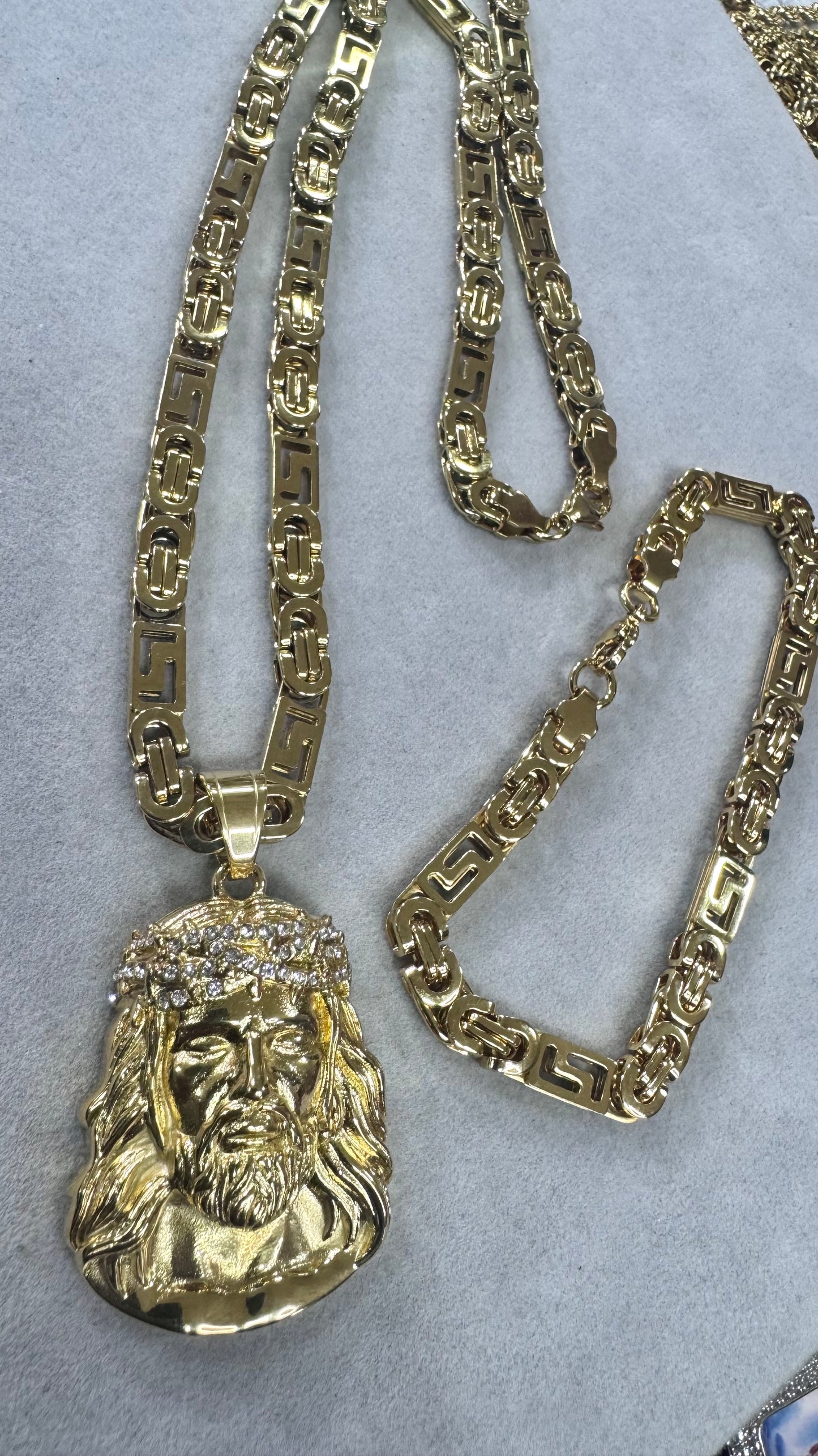 combo kit greca Gesù Acciaio oro*192
