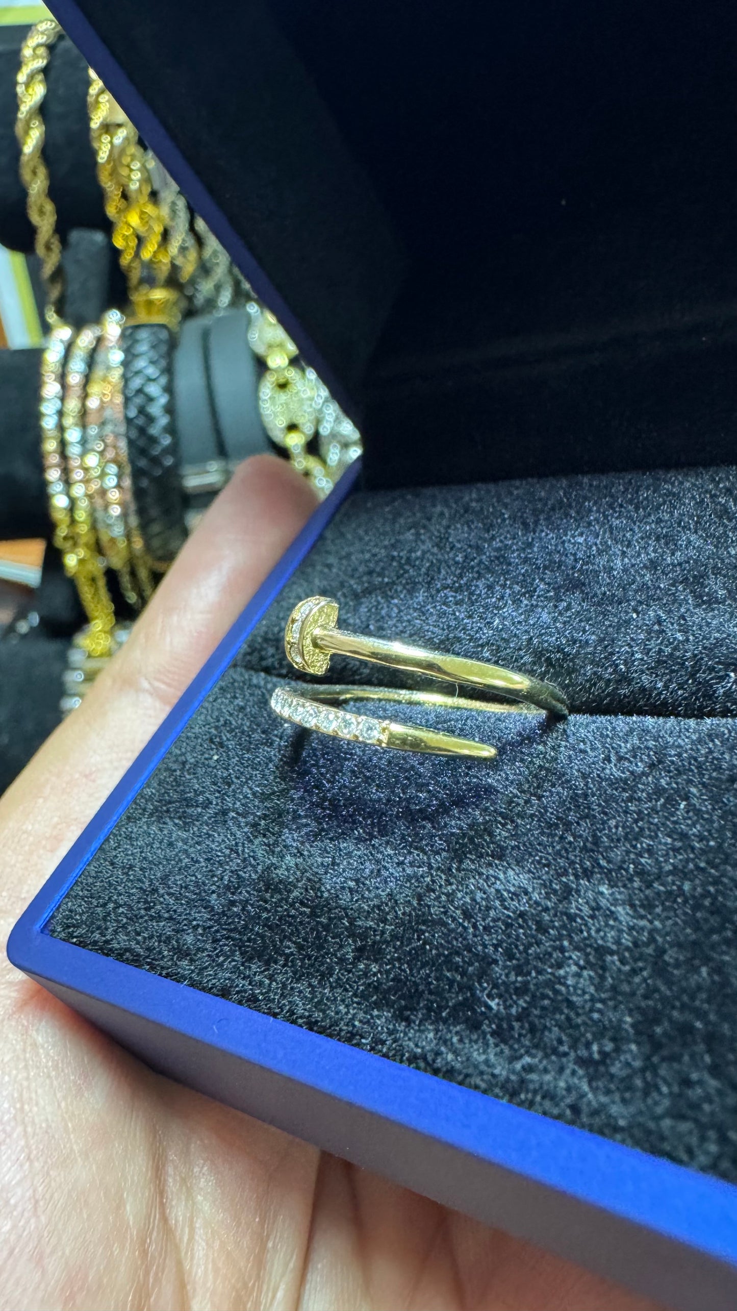 Anello acciaio oro *53