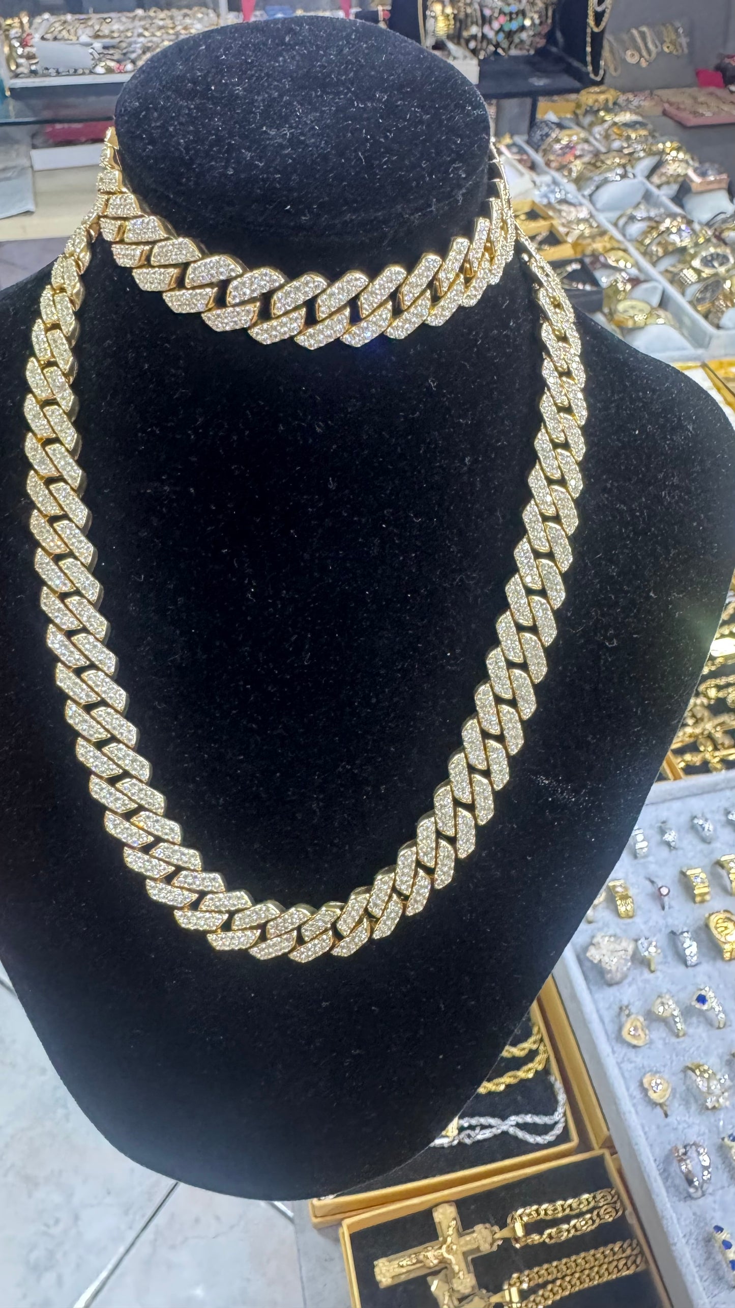 Combo kit CUBANO DIAMOND Acciaio oro *171