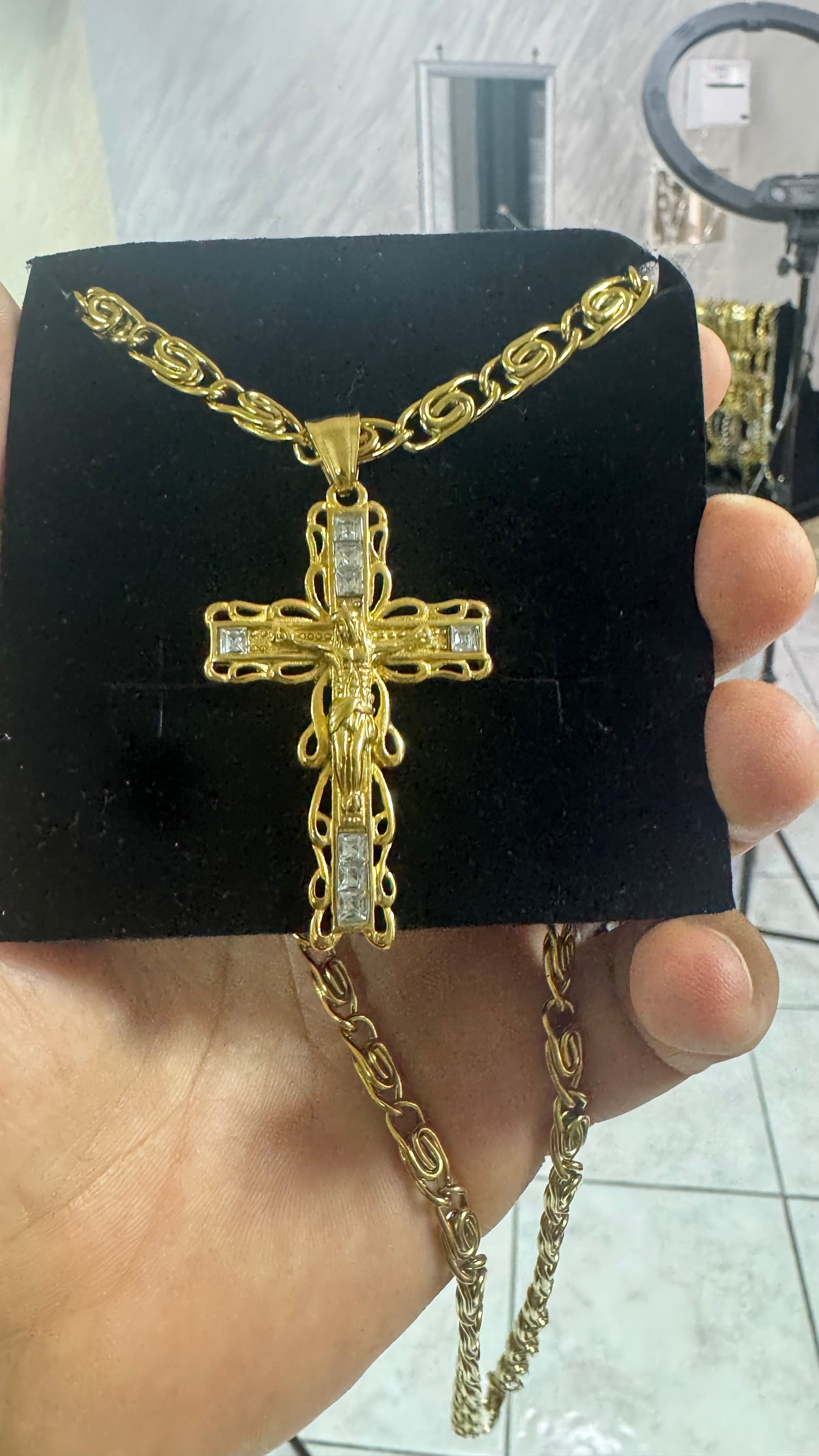 Combo kit croce acciaio oro *141