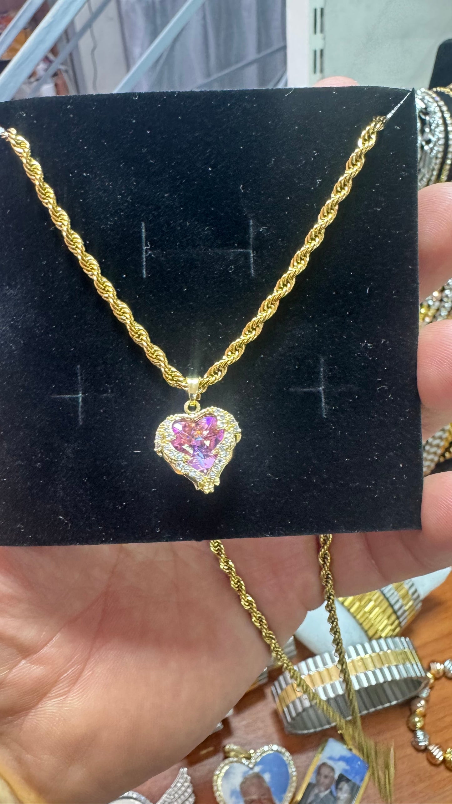 Collana con cuore hypnotic acciaio oro *68