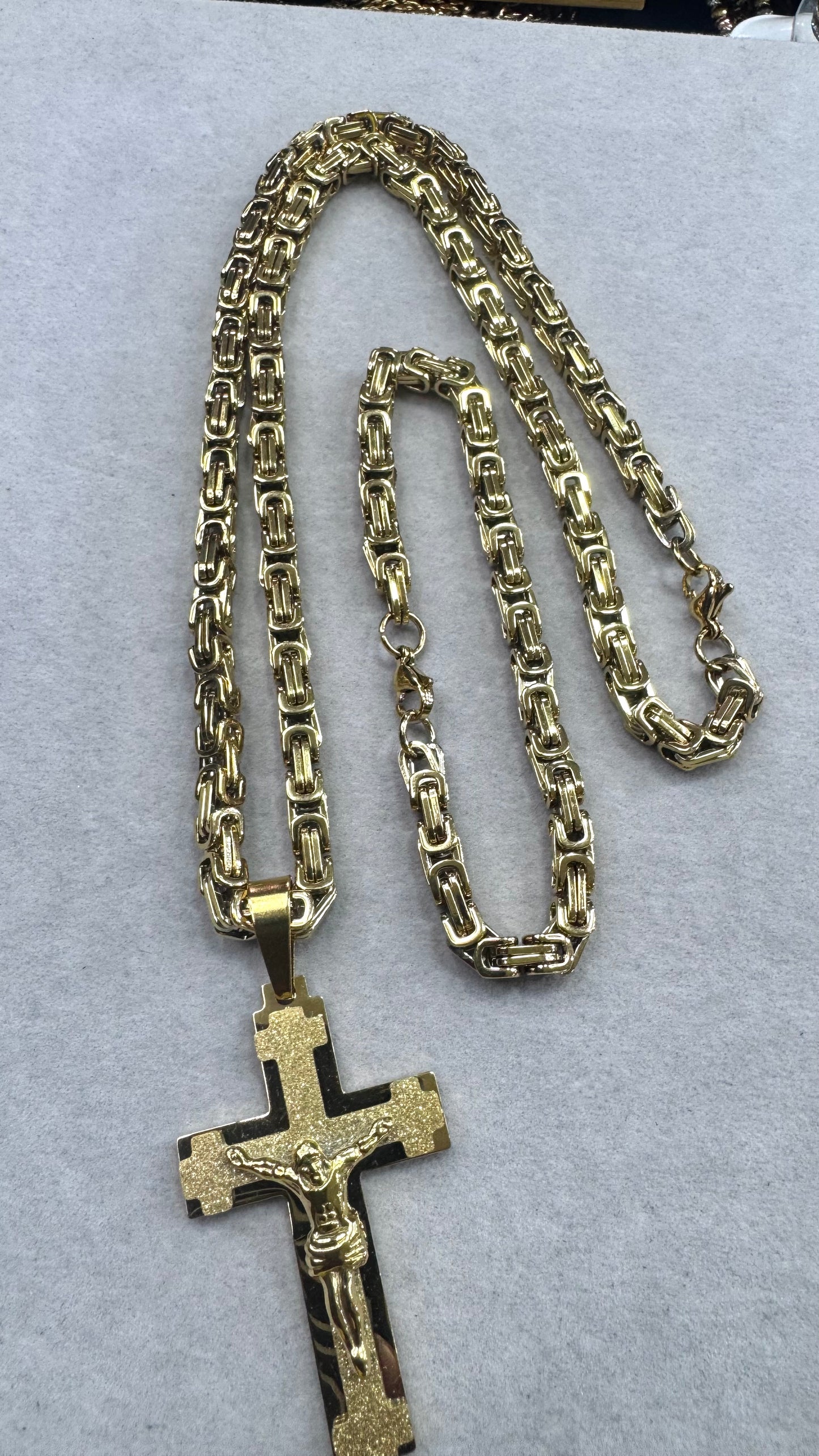 Combo Kit croce satinata acciaio oro *242