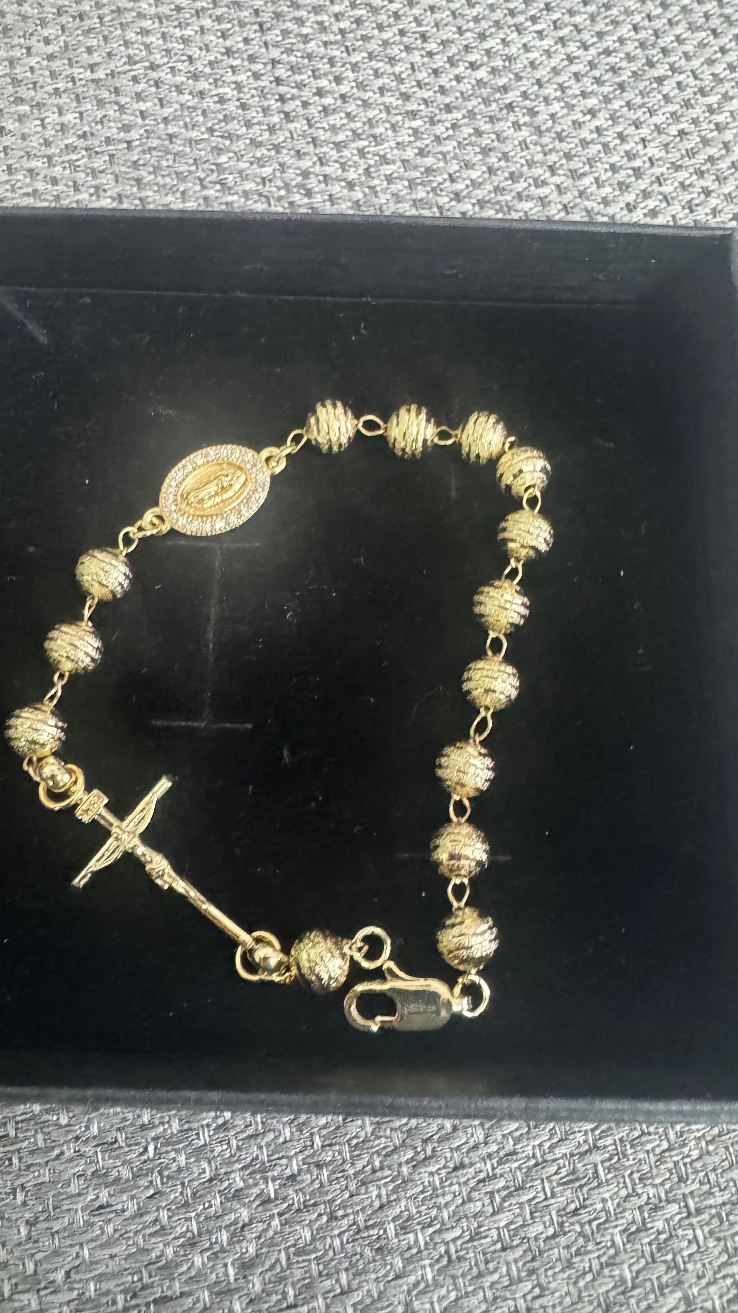 Bracciale rosario martellato Acciaio *34