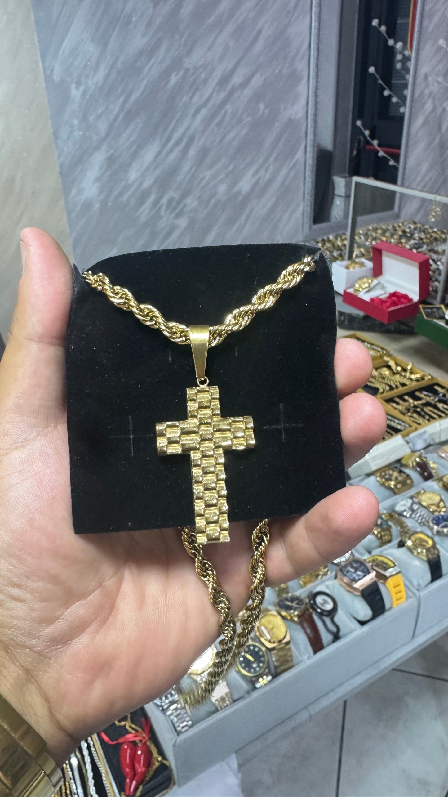 Combo kit croce acciaio oro *153