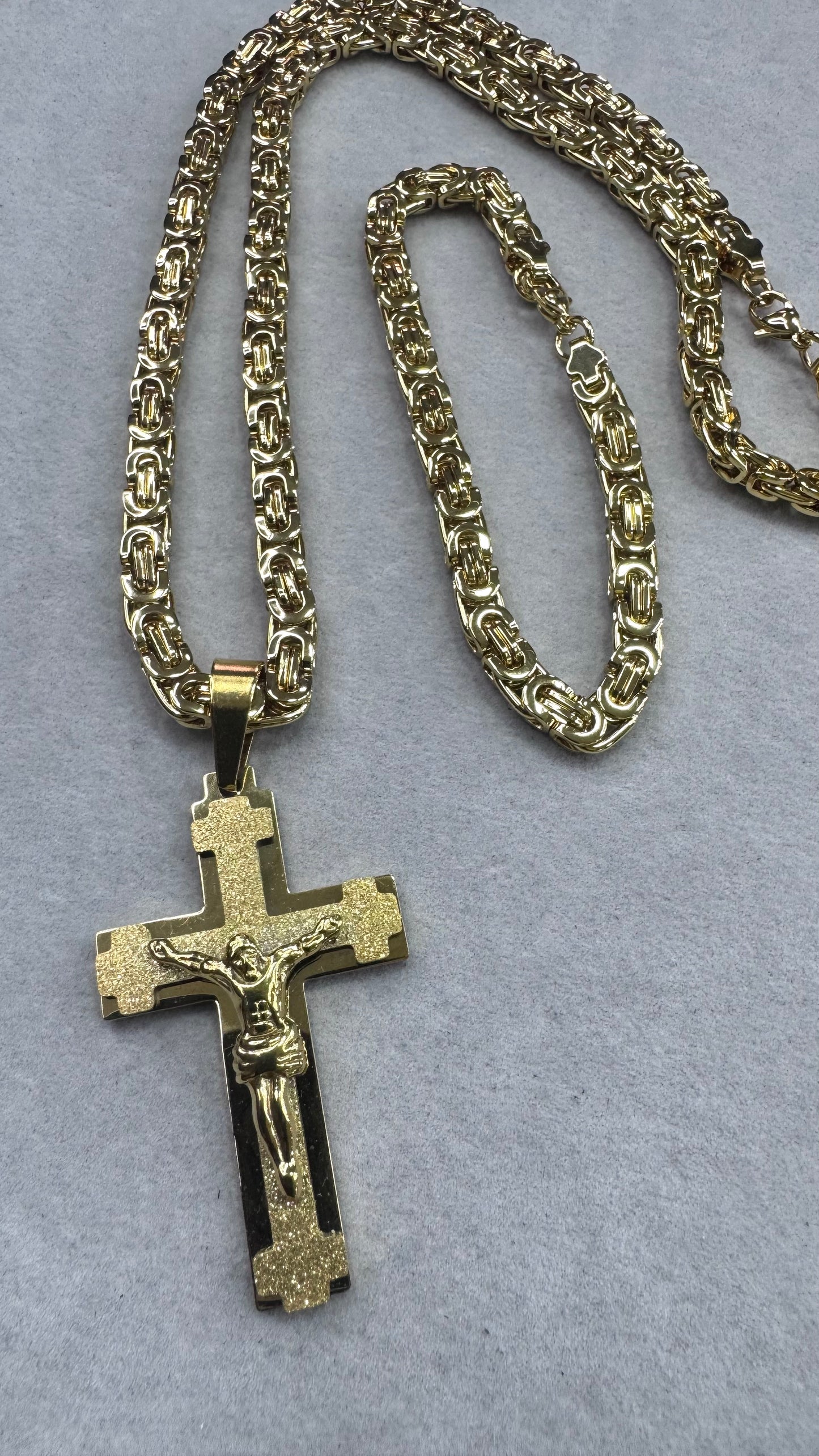 Combo Kit croce satinata acciaio oro *236