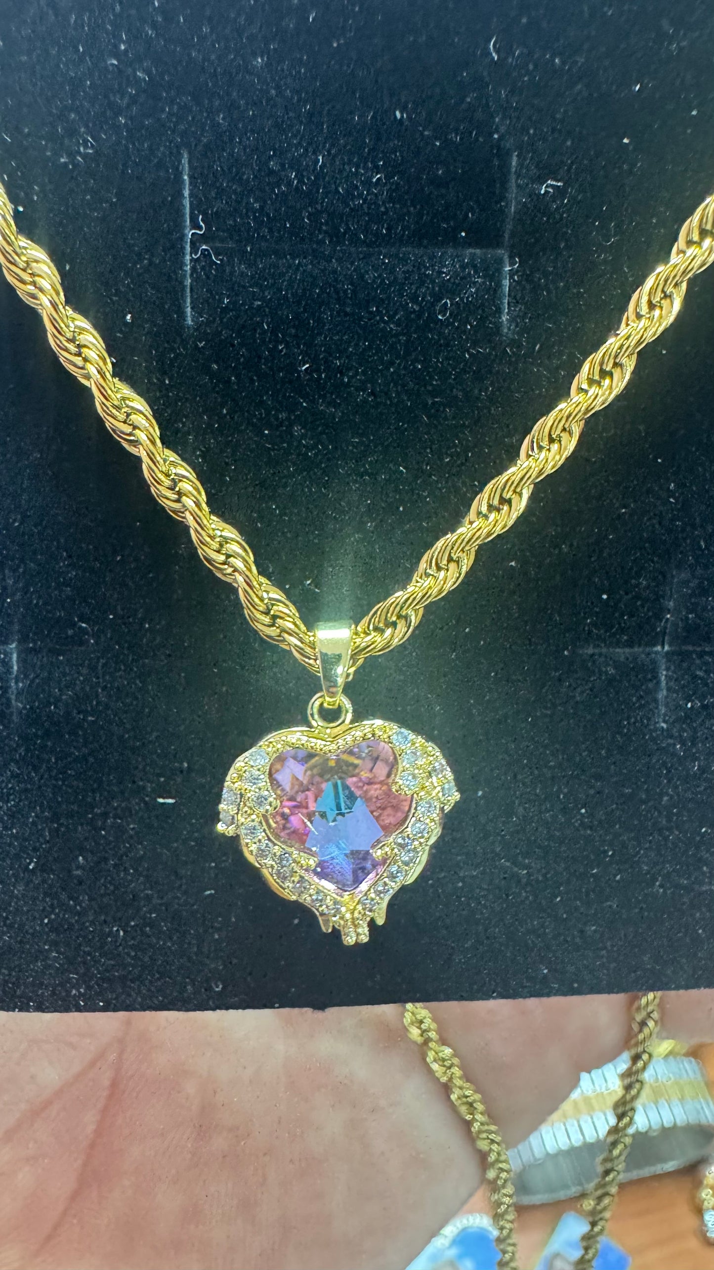 Collana con cuore hypnotic acciaio oro *68