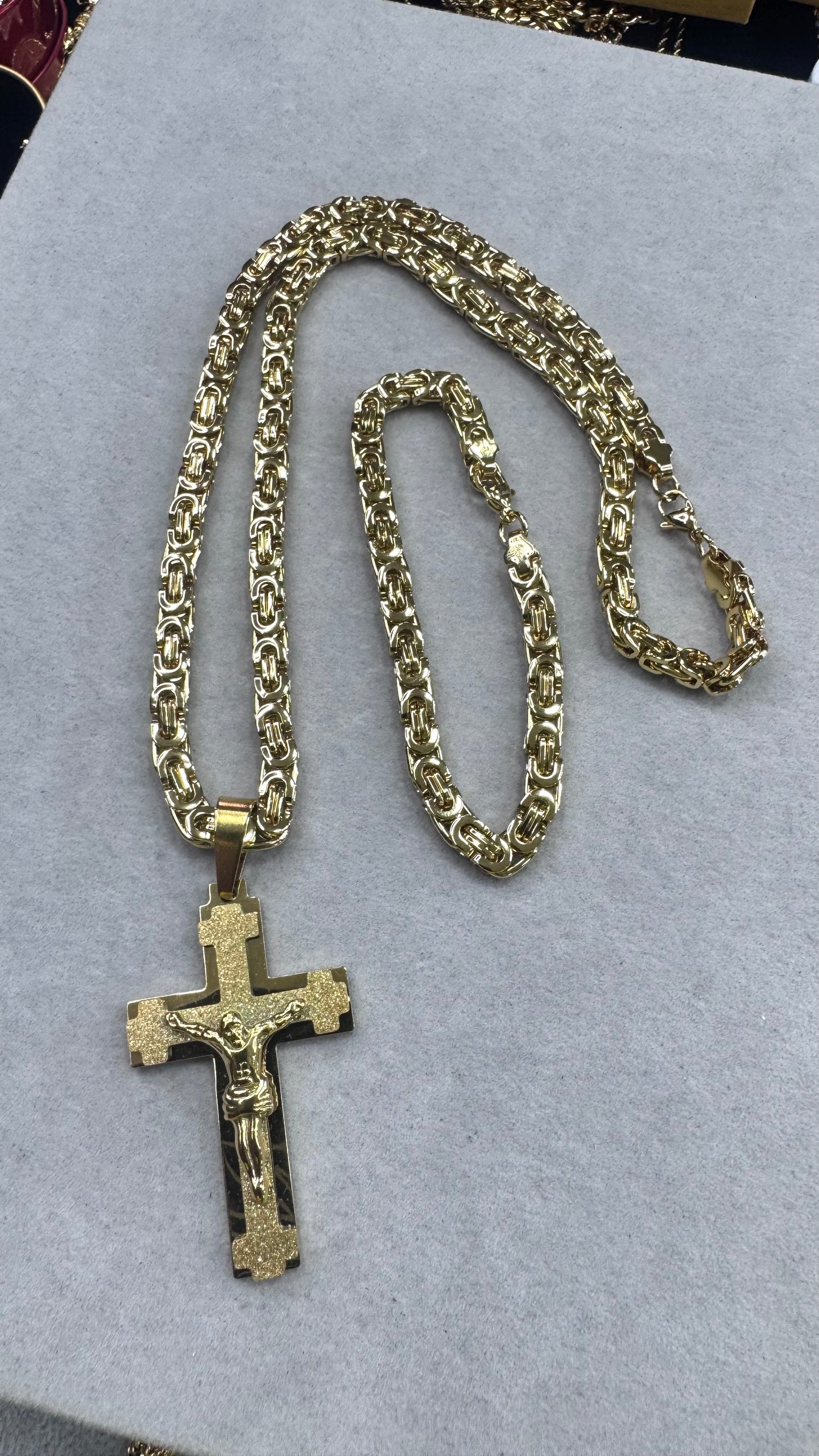 Combo Kit croce satinata acciaio oro *236