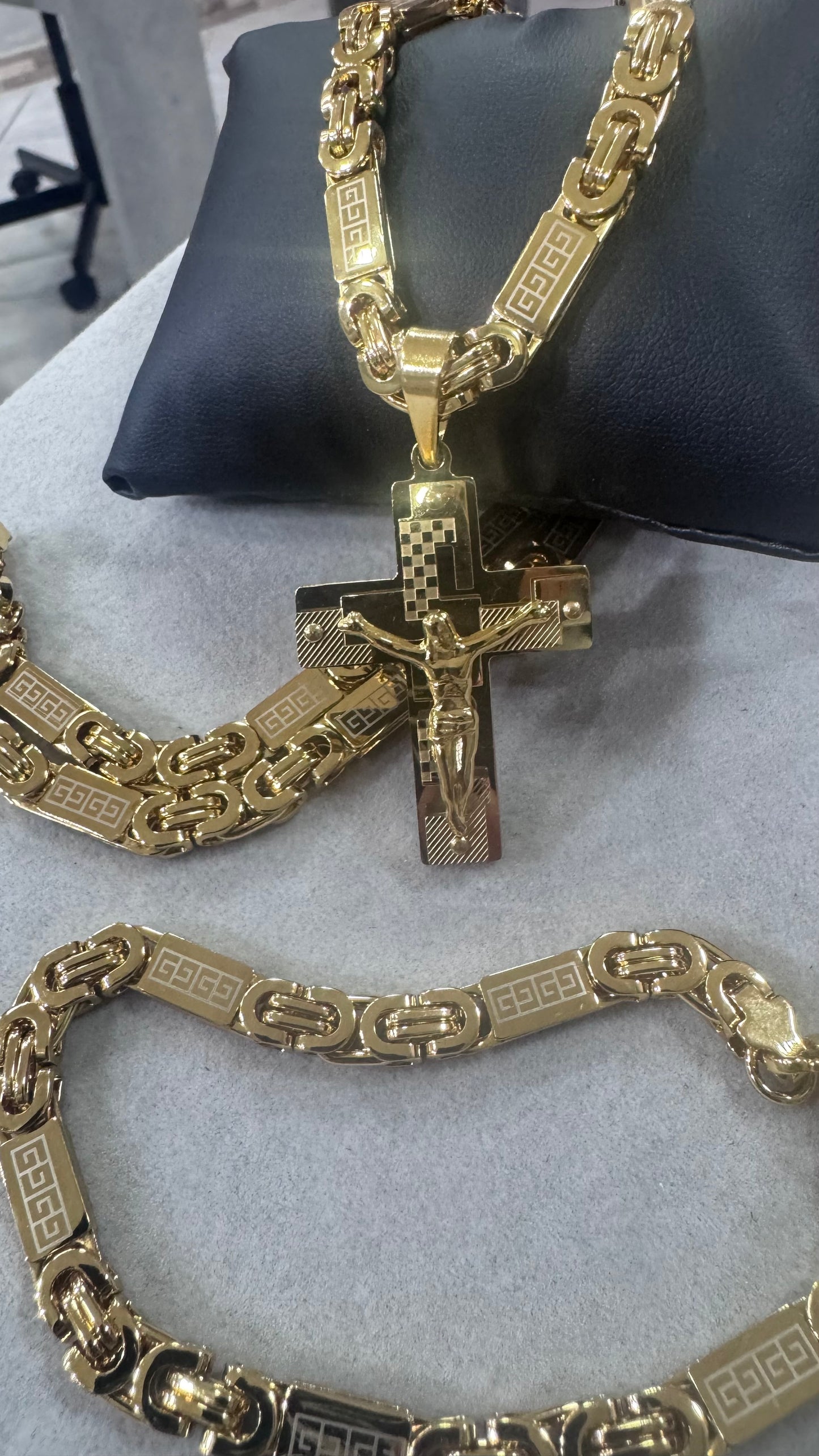 Combo Kit piastra croce acciaio oro *261