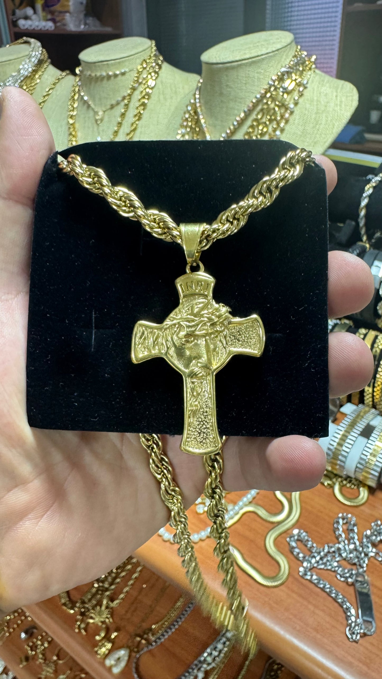 Combo kit croce acciaio oro *137