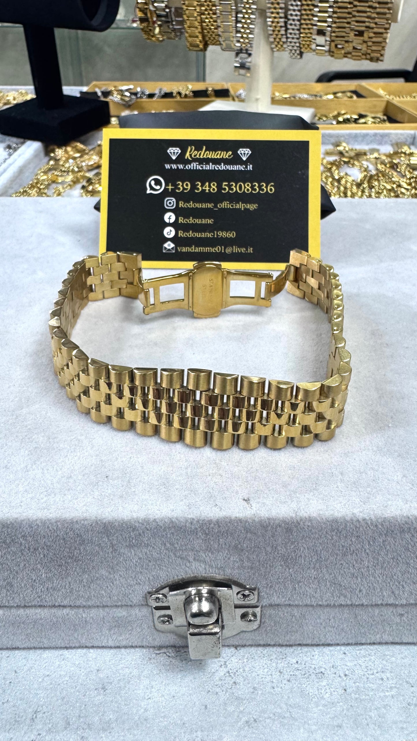 Bracciale modello giubileo acciaio oro *60