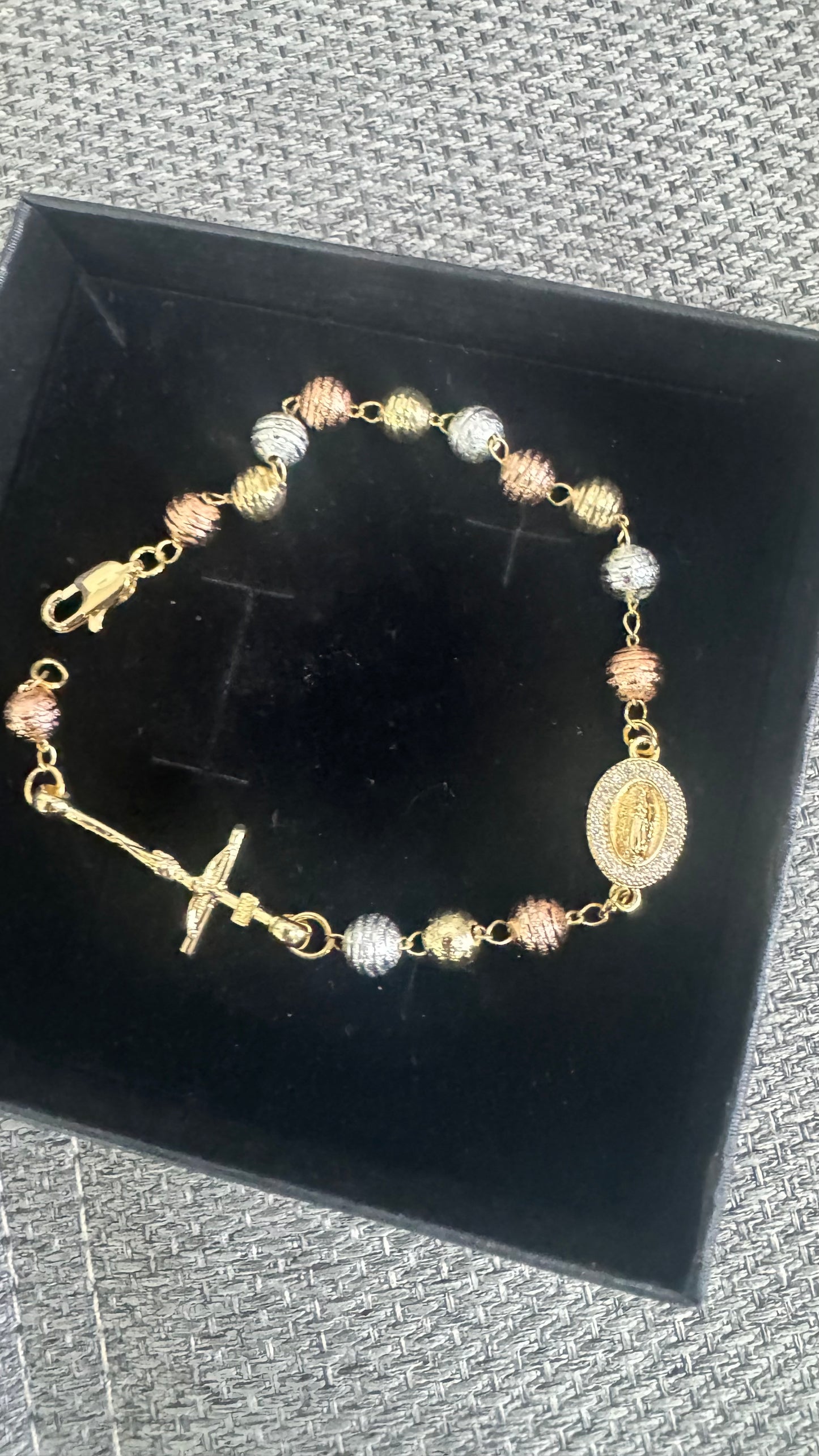 Bracciale rosario martellato Acciaio *33