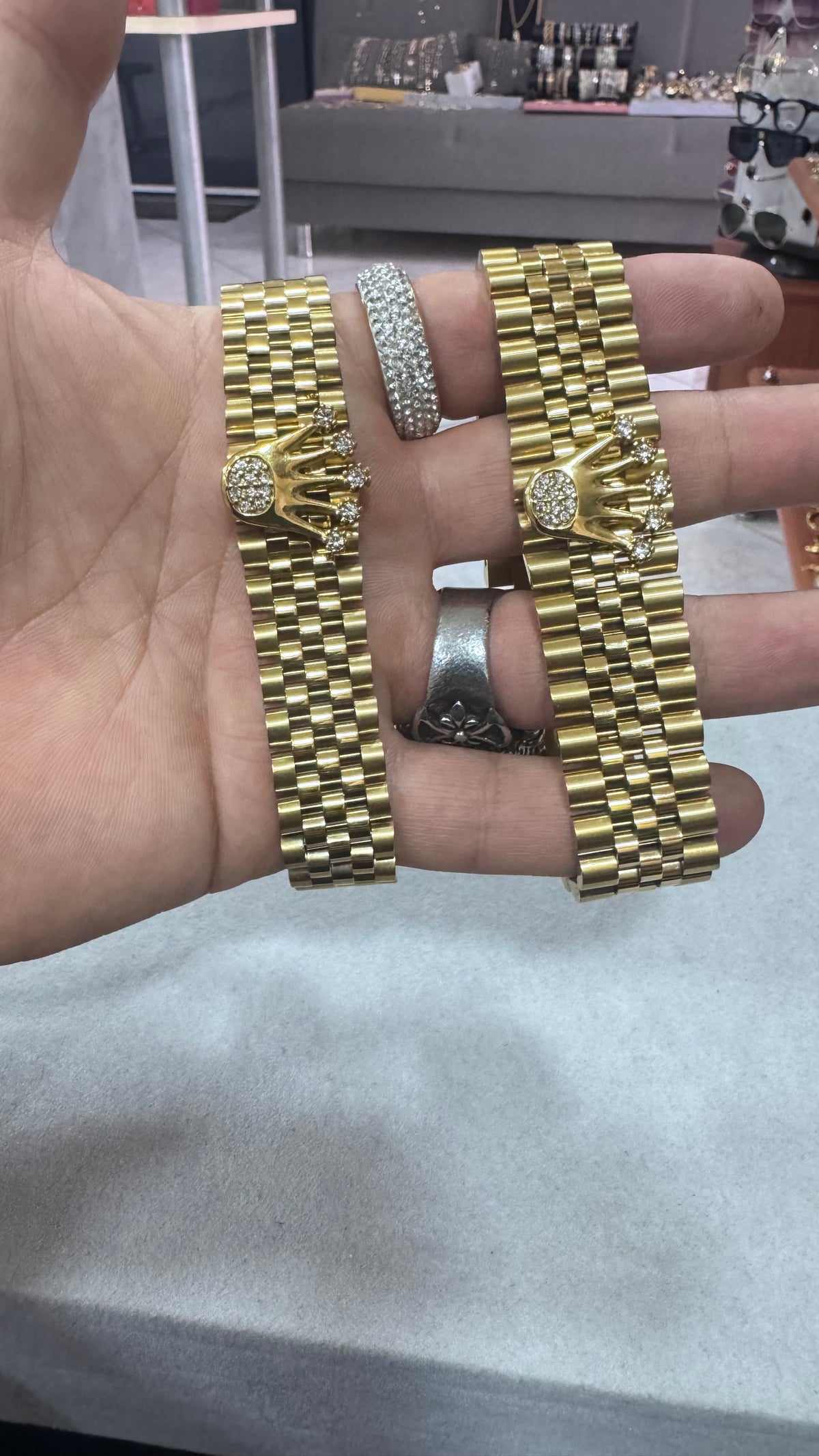 Bracciale modello giubileo 22 mm acciaio oro *63
