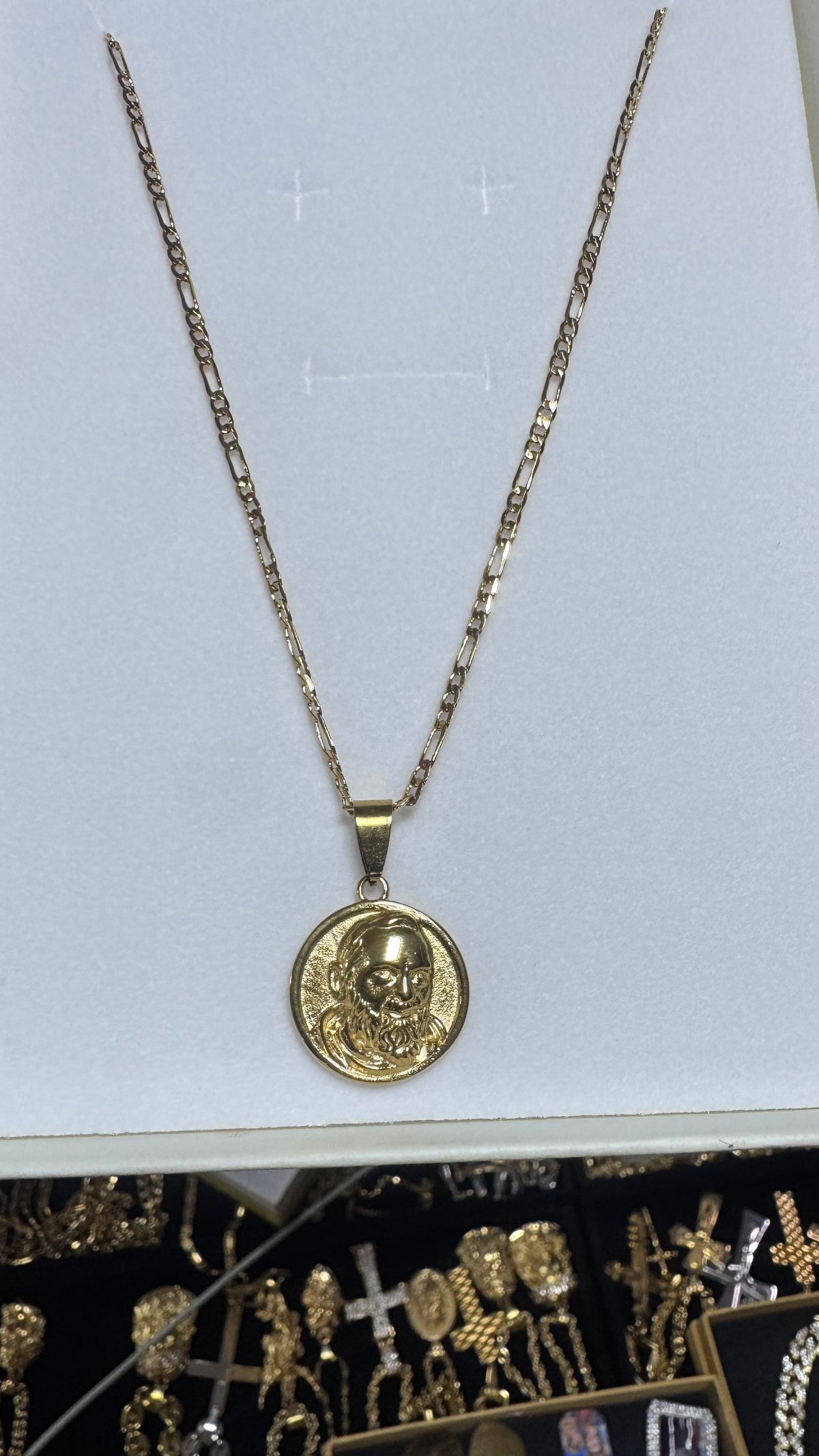Collana con padre pio acciai oro *5747