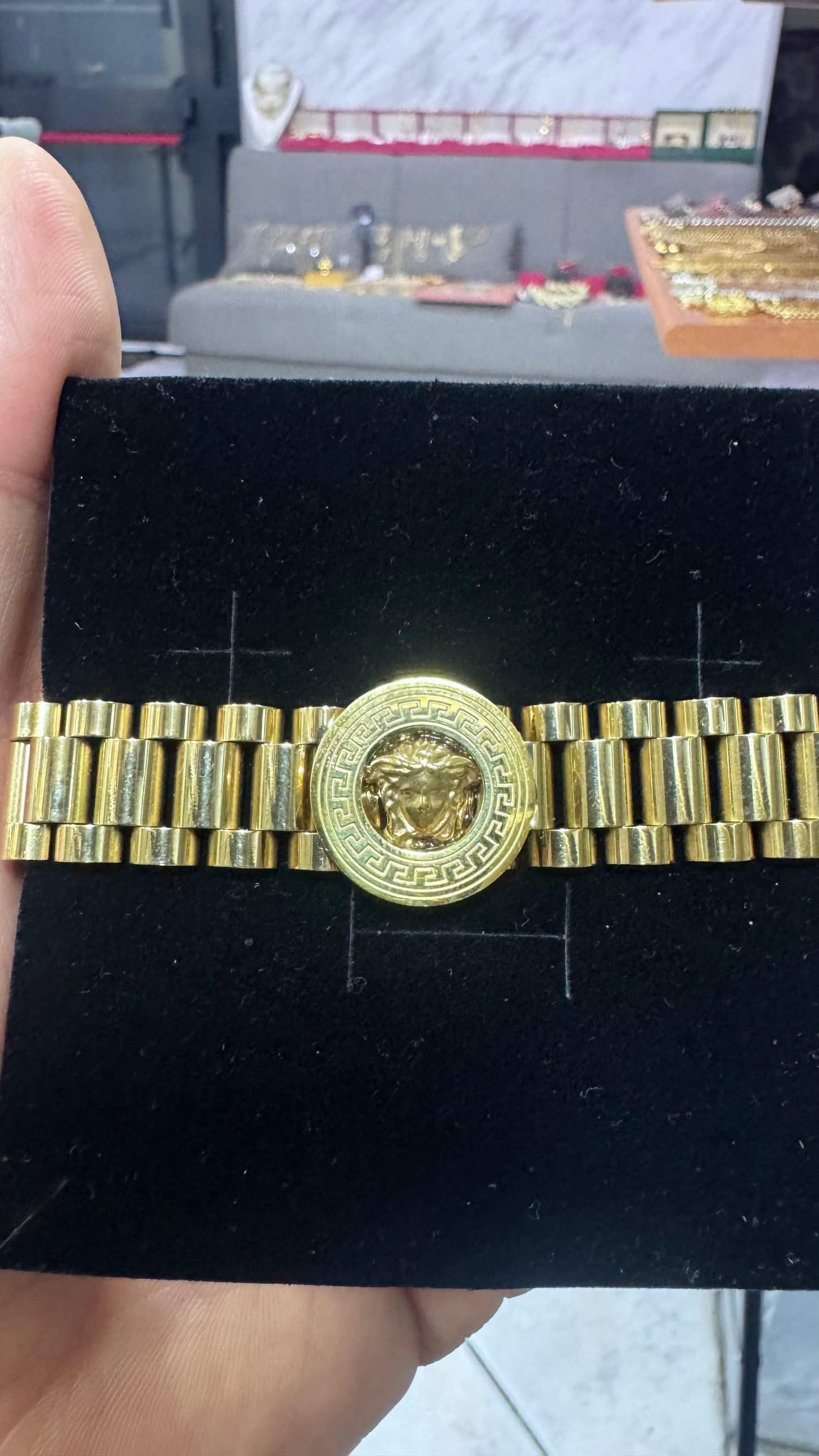 Bracciale president medusa acciaio oro*45