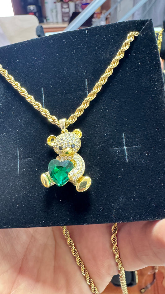 Collana con teddy oro acciaio *69