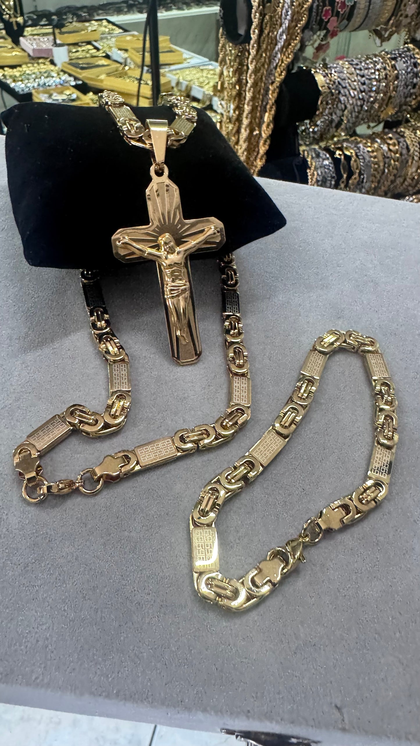 Combo Kit piastra croce acciaio oro *257