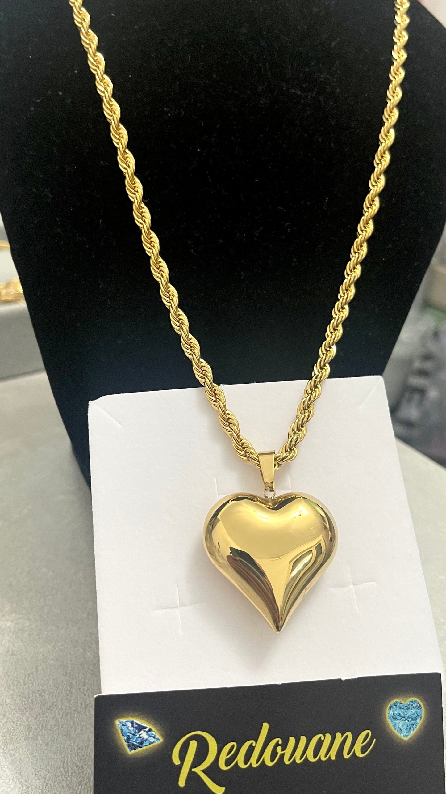 Collana con cuore bombato donna*03