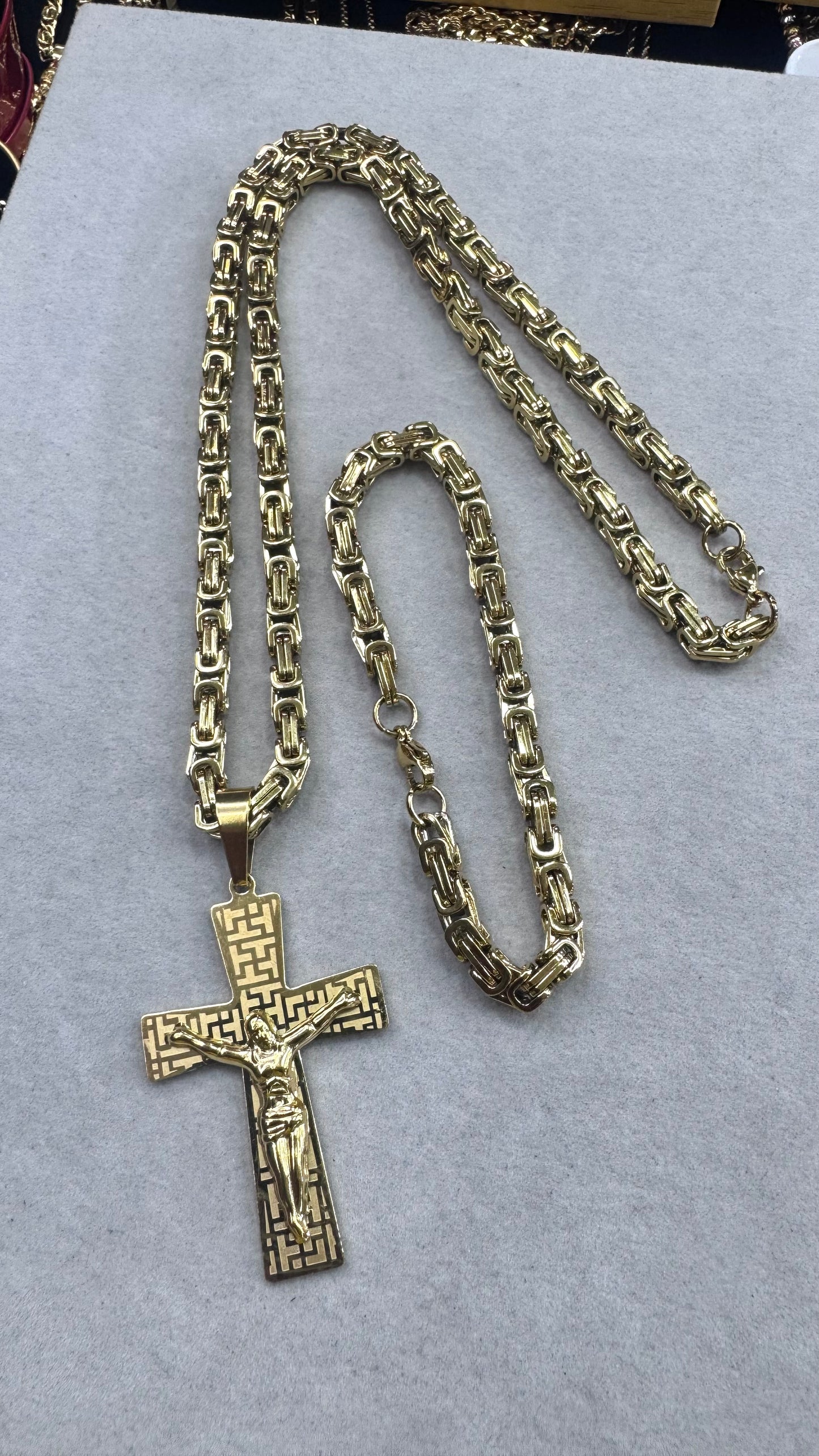 Combo Kit croce lavora acciaio oro *240