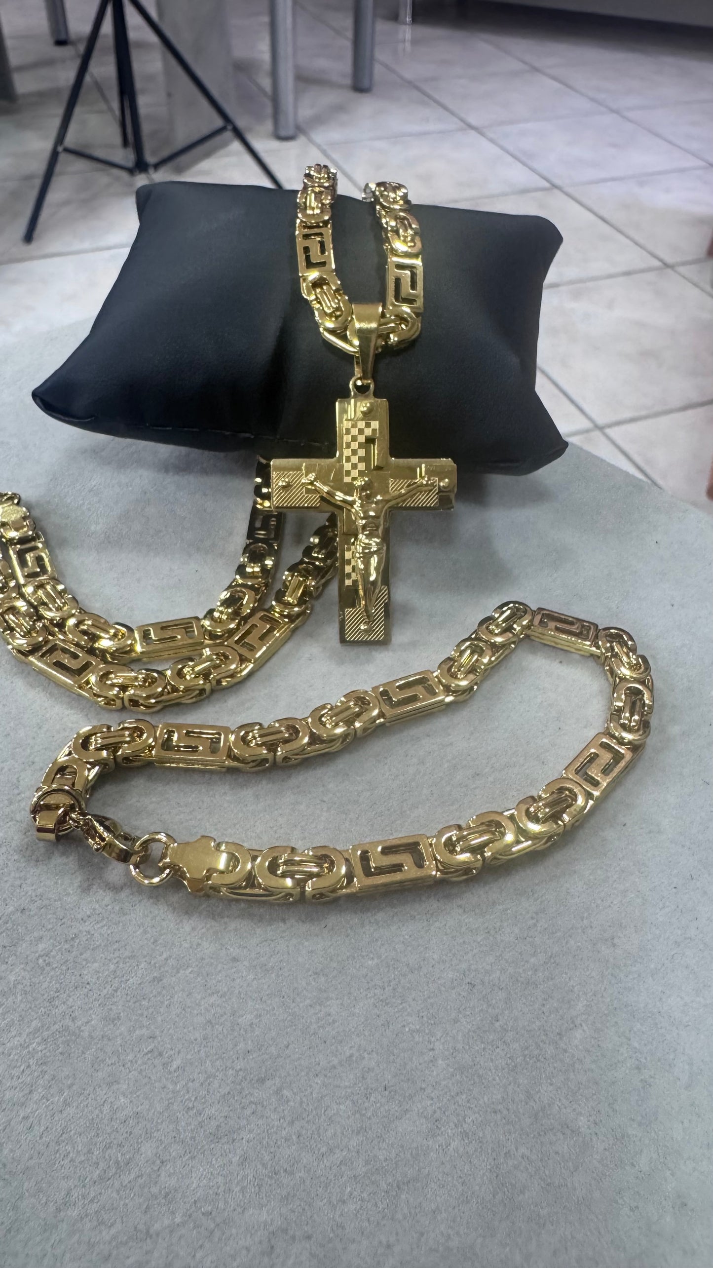 Combo Kit greca croce acciaio oro *262