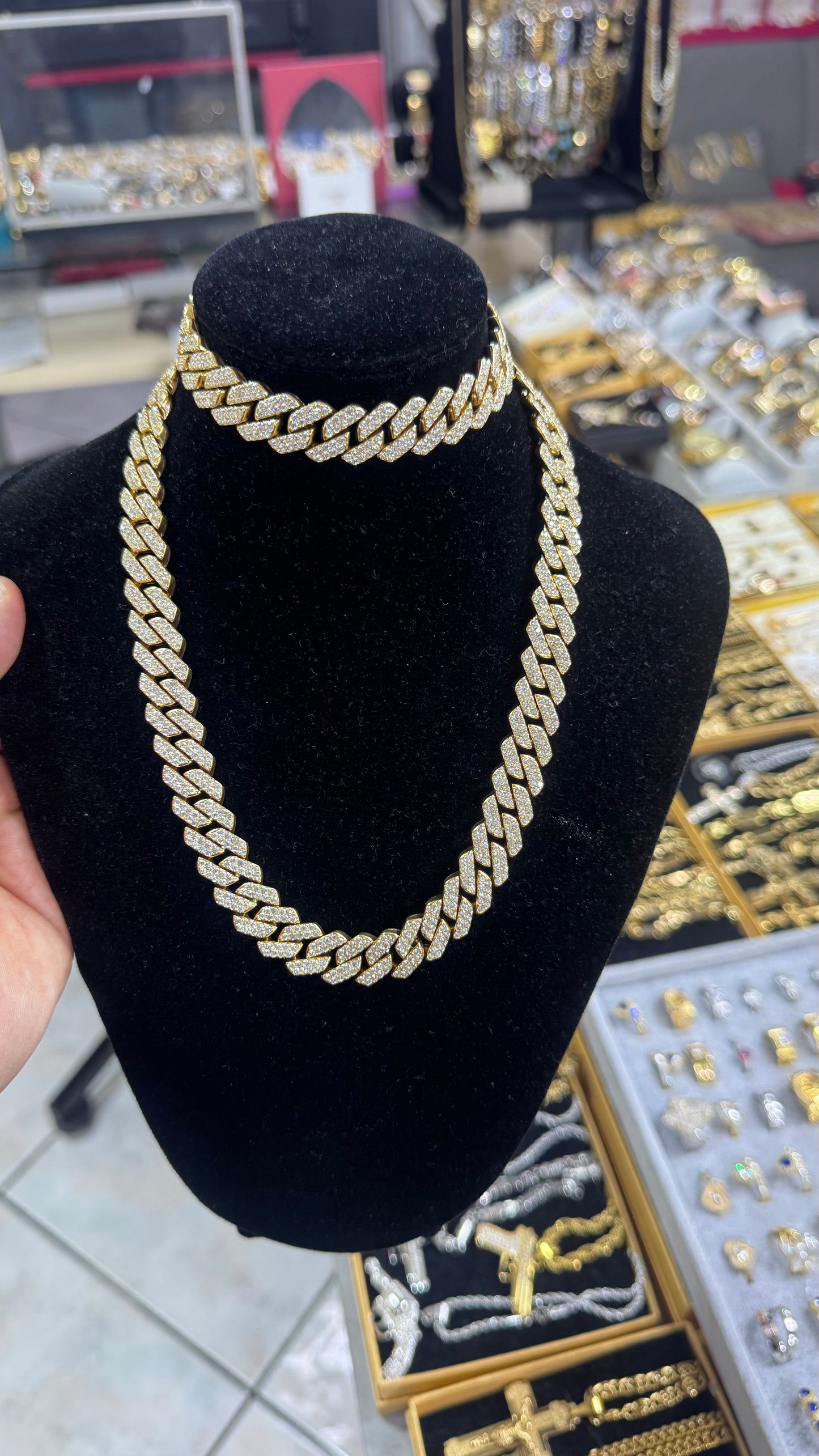 Combo kit CUBANO DIAMOND Acciaio oro *171