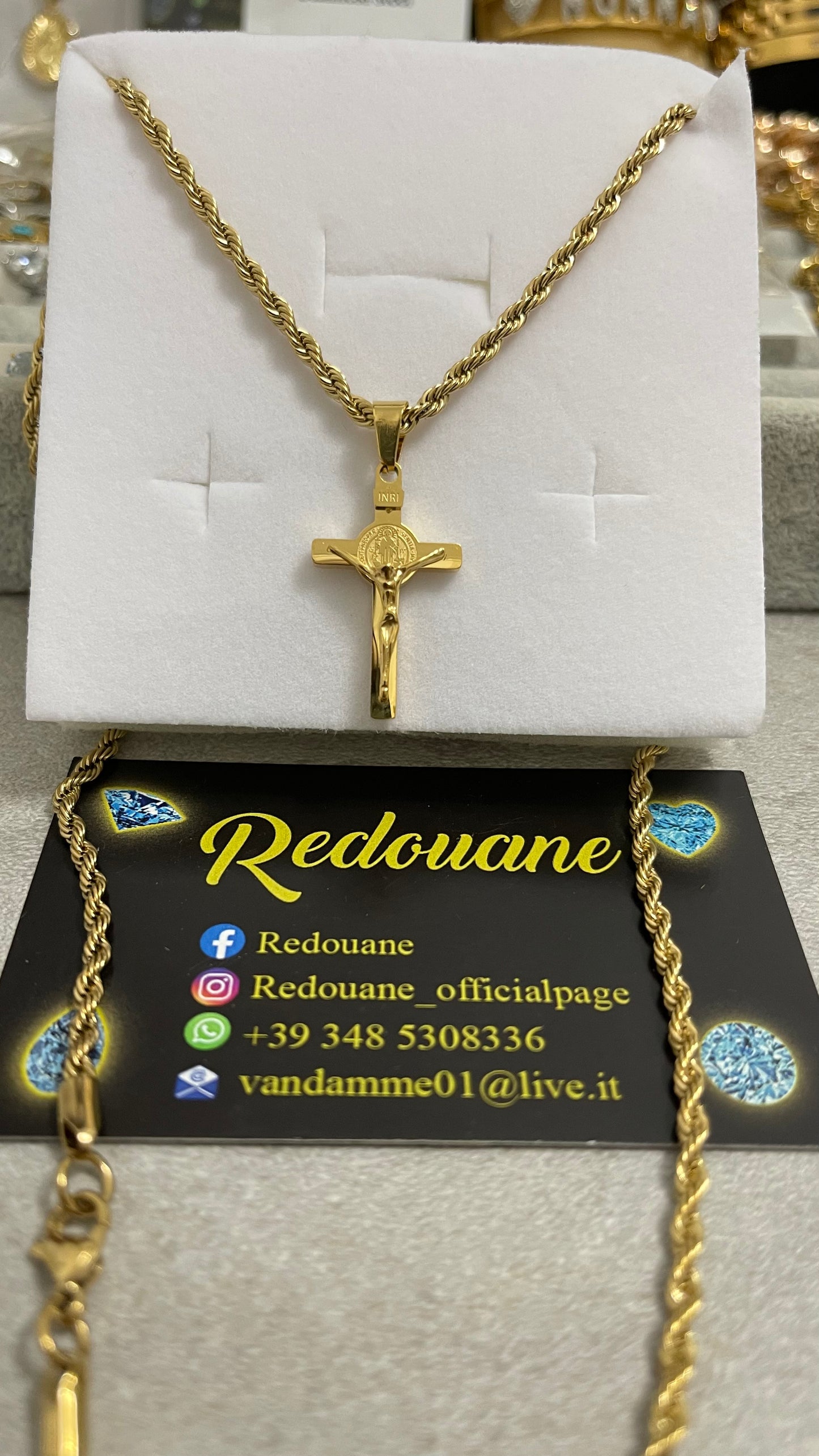 Collana con croce acciaio *55