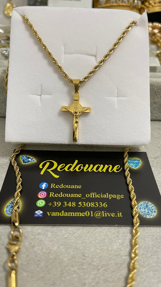 Collana con croce acciaio *55
