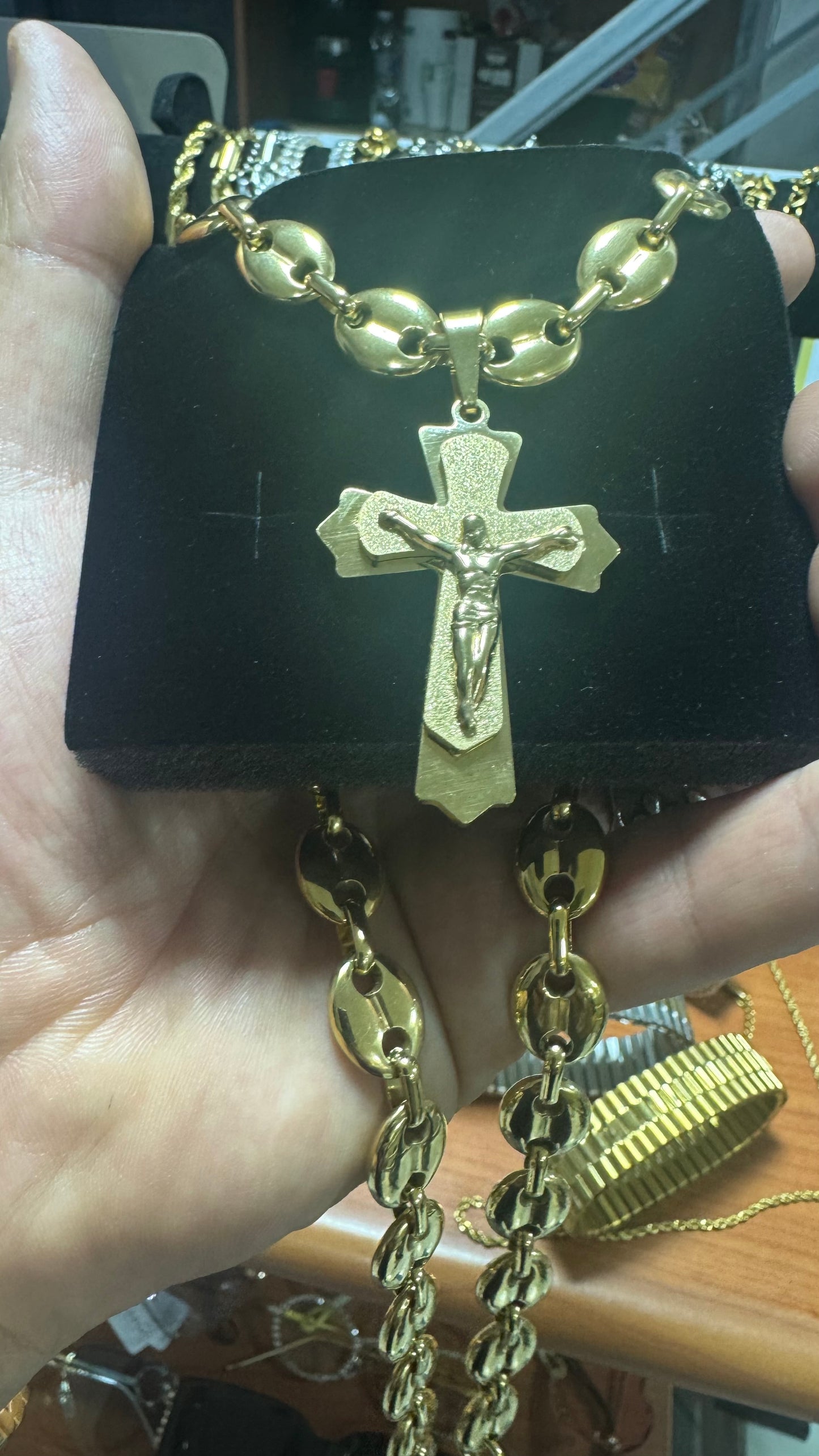 Combo Kit acciaio oro croce *110