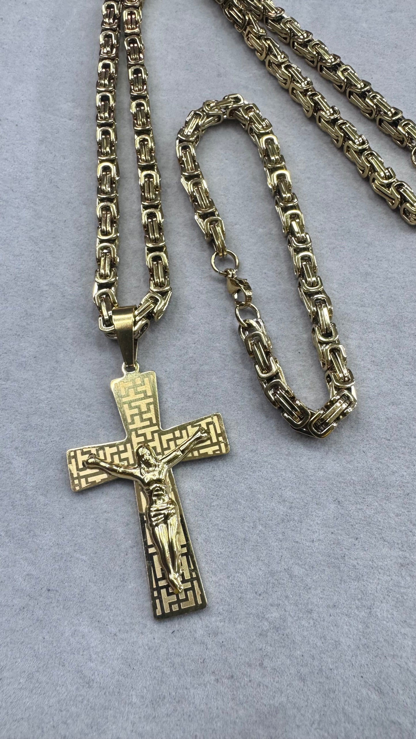 Combo Kit croce lavora acciaio oro *240