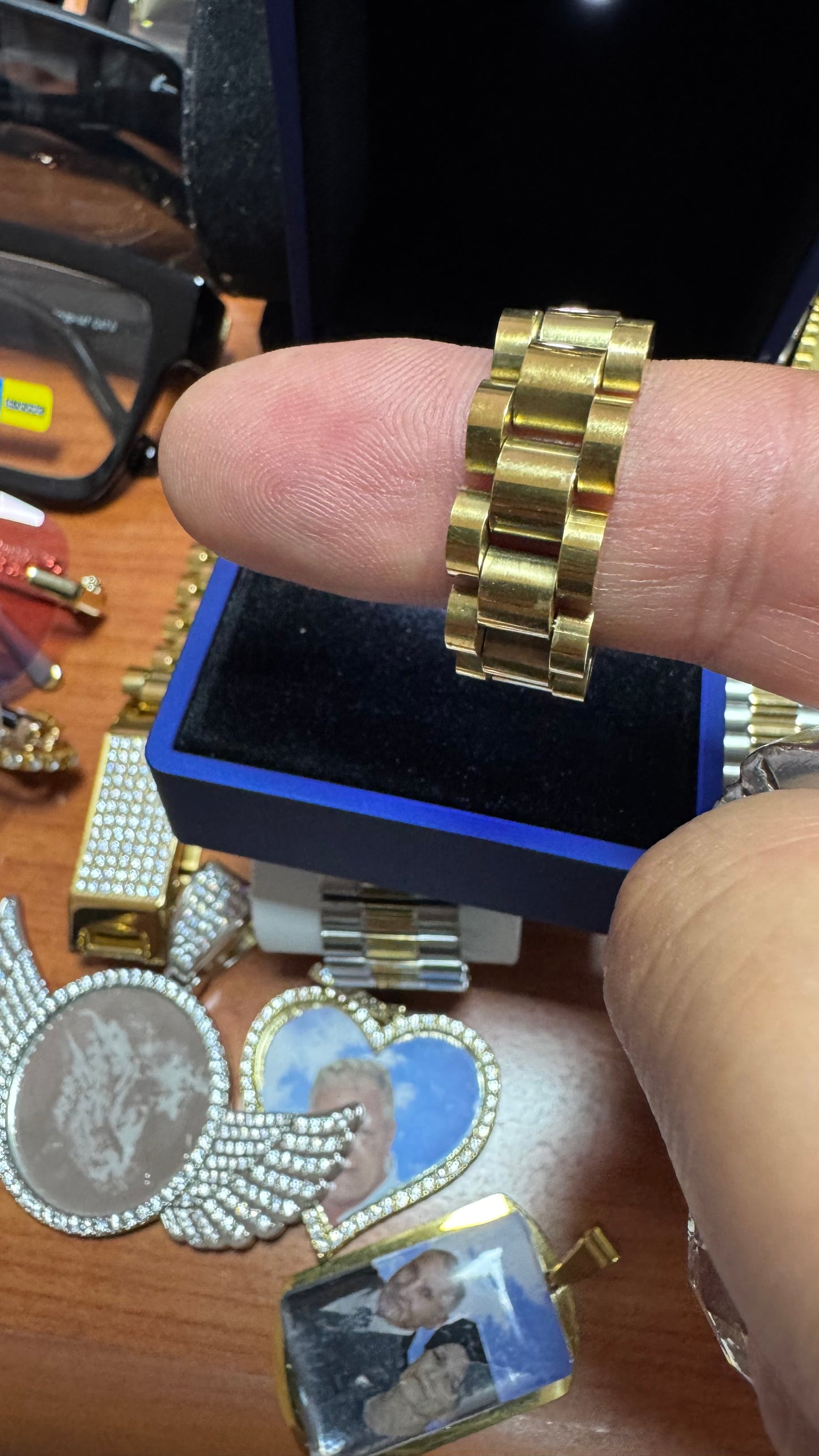 Anello acciaio oro *54