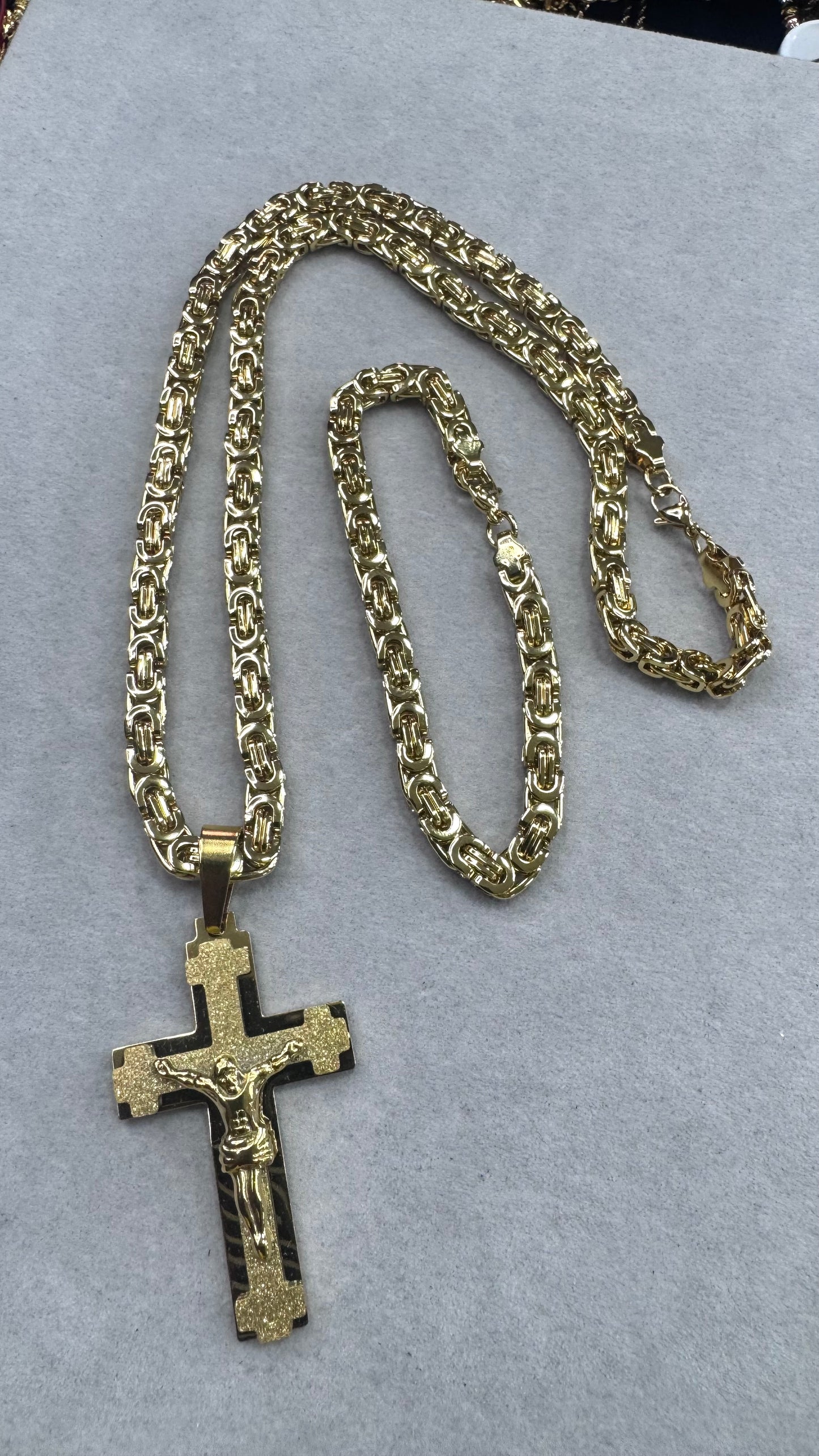 Combo Kit croce satinata acciaio oro *236