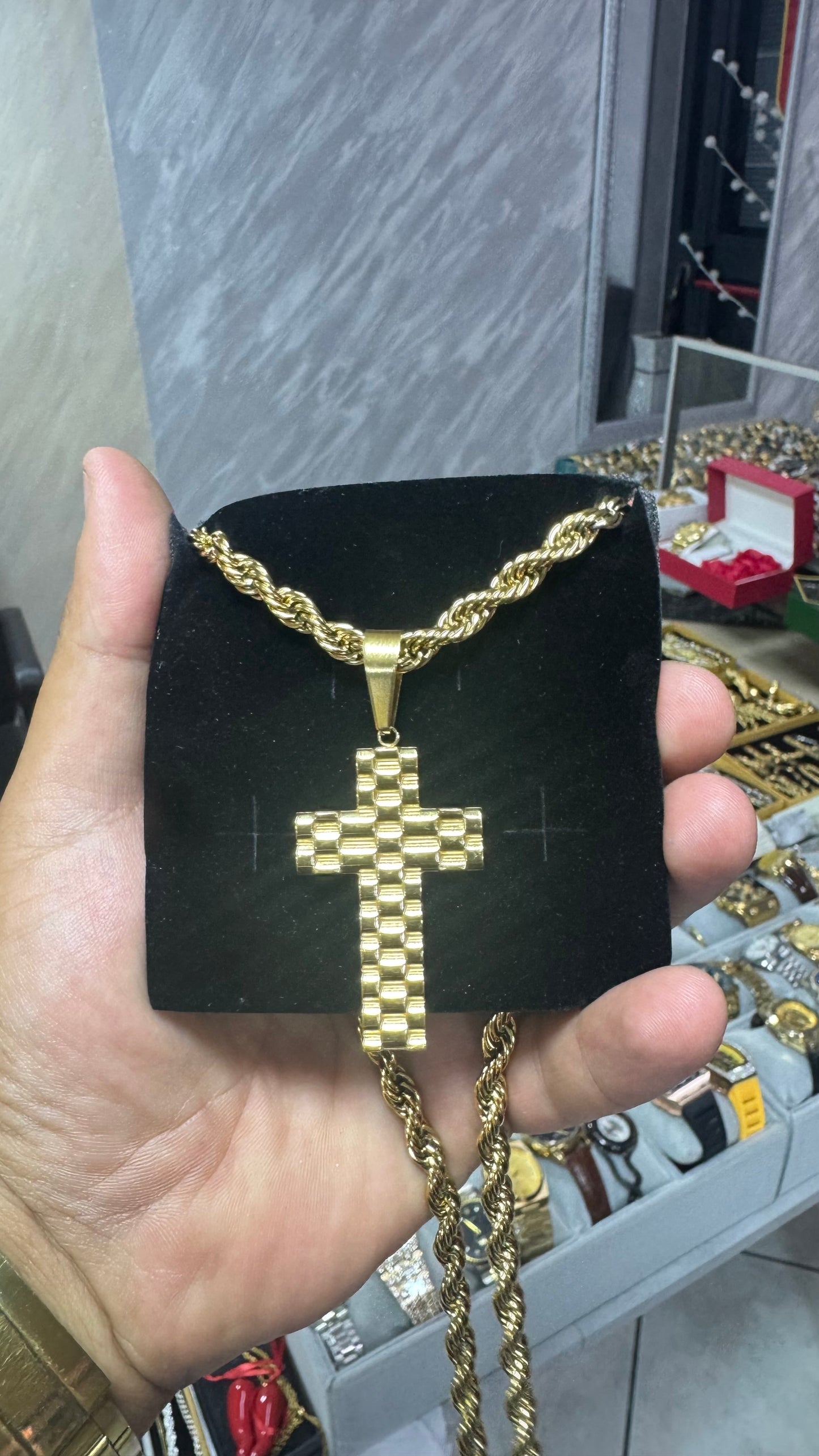 Combo kit croce acciaio oro *153