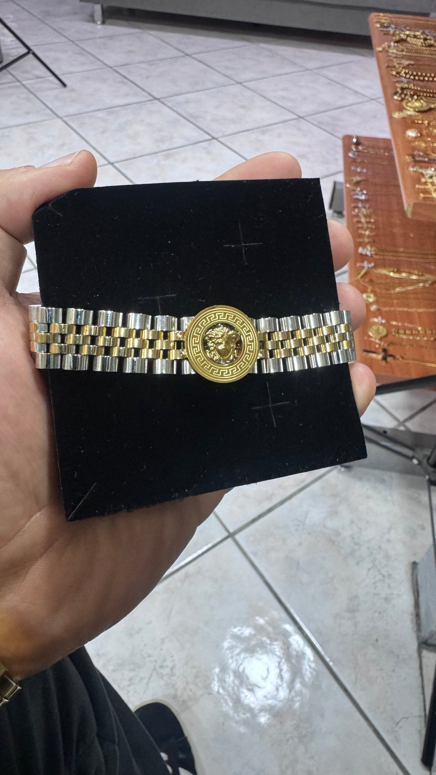 Bracciale giubileo medusa acciaio bicolore*51