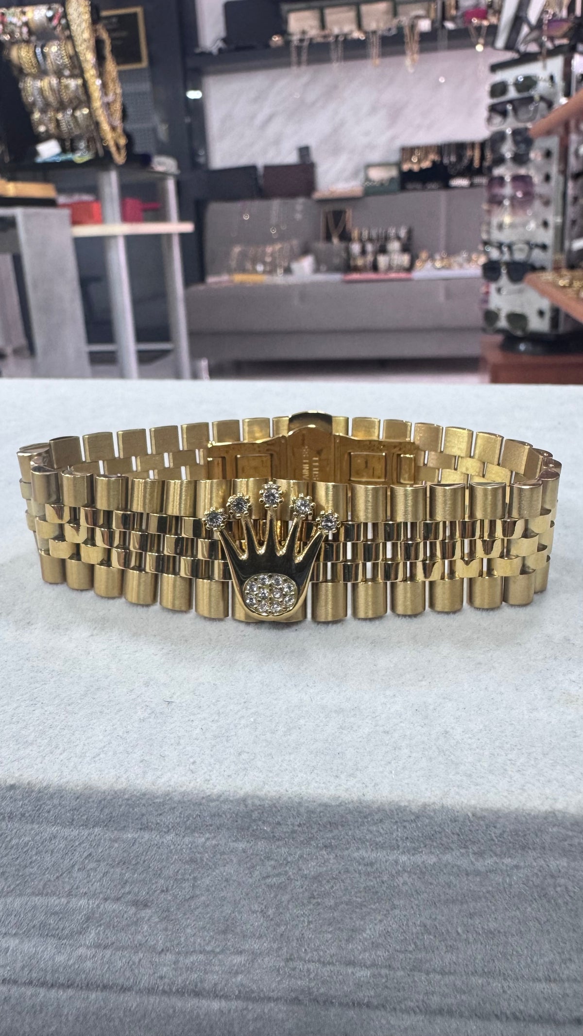 Bracciale modello giubileo 22 mm acciaio oro *63