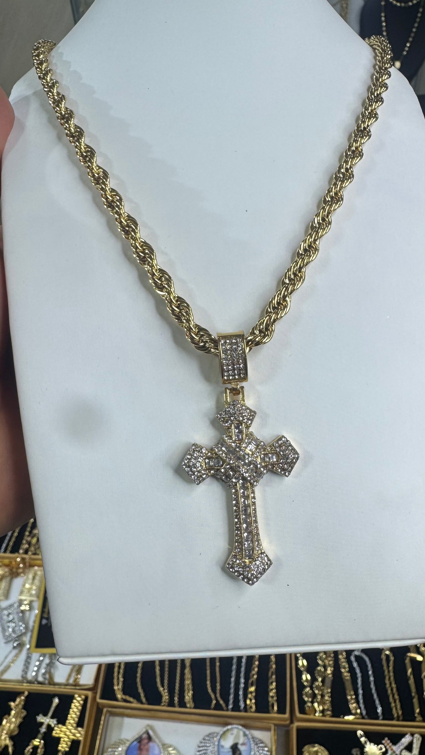 Combo kit croce Pave Acciaio oro*165