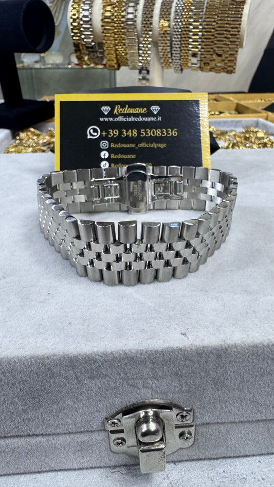 Bracciale modello giubileo acciaio argento *58