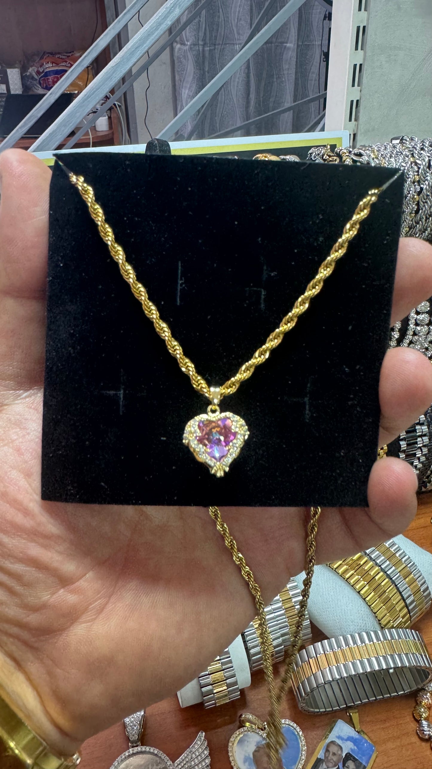 Collana con cuore hypnotic acciaio oro *68