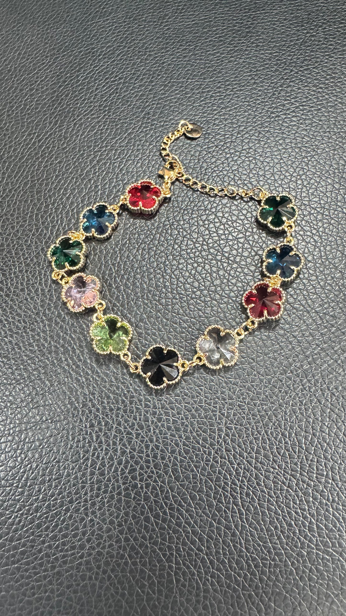 Bracciale quadrifoglio multicolore in acciaio *31