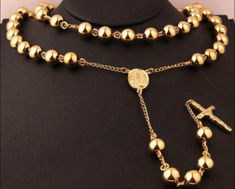 Rosario oro acciaio *28