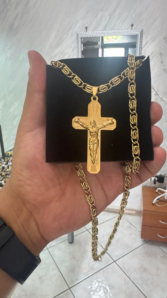 Combo kit croce acciaio oro *135