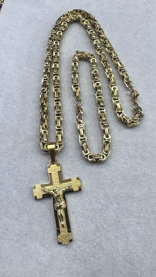 Combo Kit croce satinata acciaio oro *242