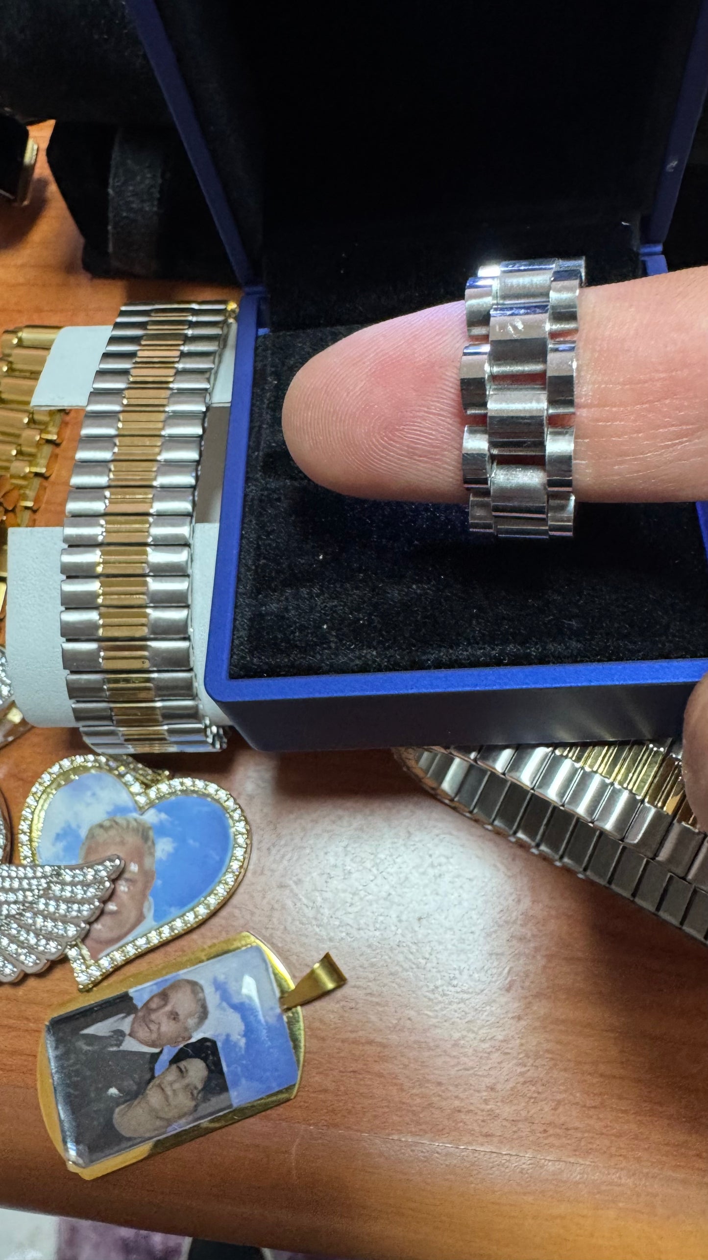 Anello acciaio argento*55