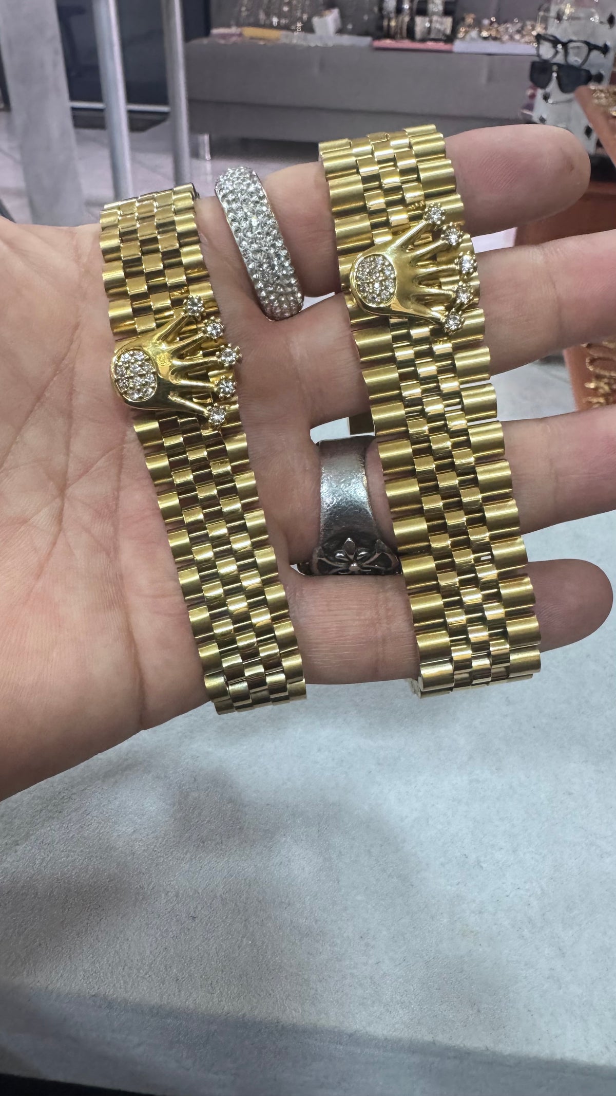 Bracciale modello giubileo 22 mm acciaio oro *63