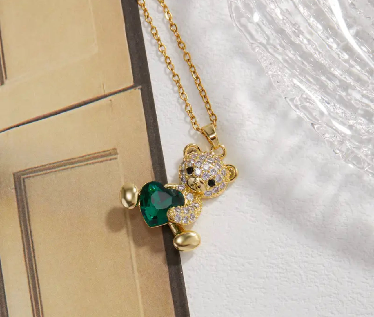 Collana con ciondolo teddy oro acciaio *65