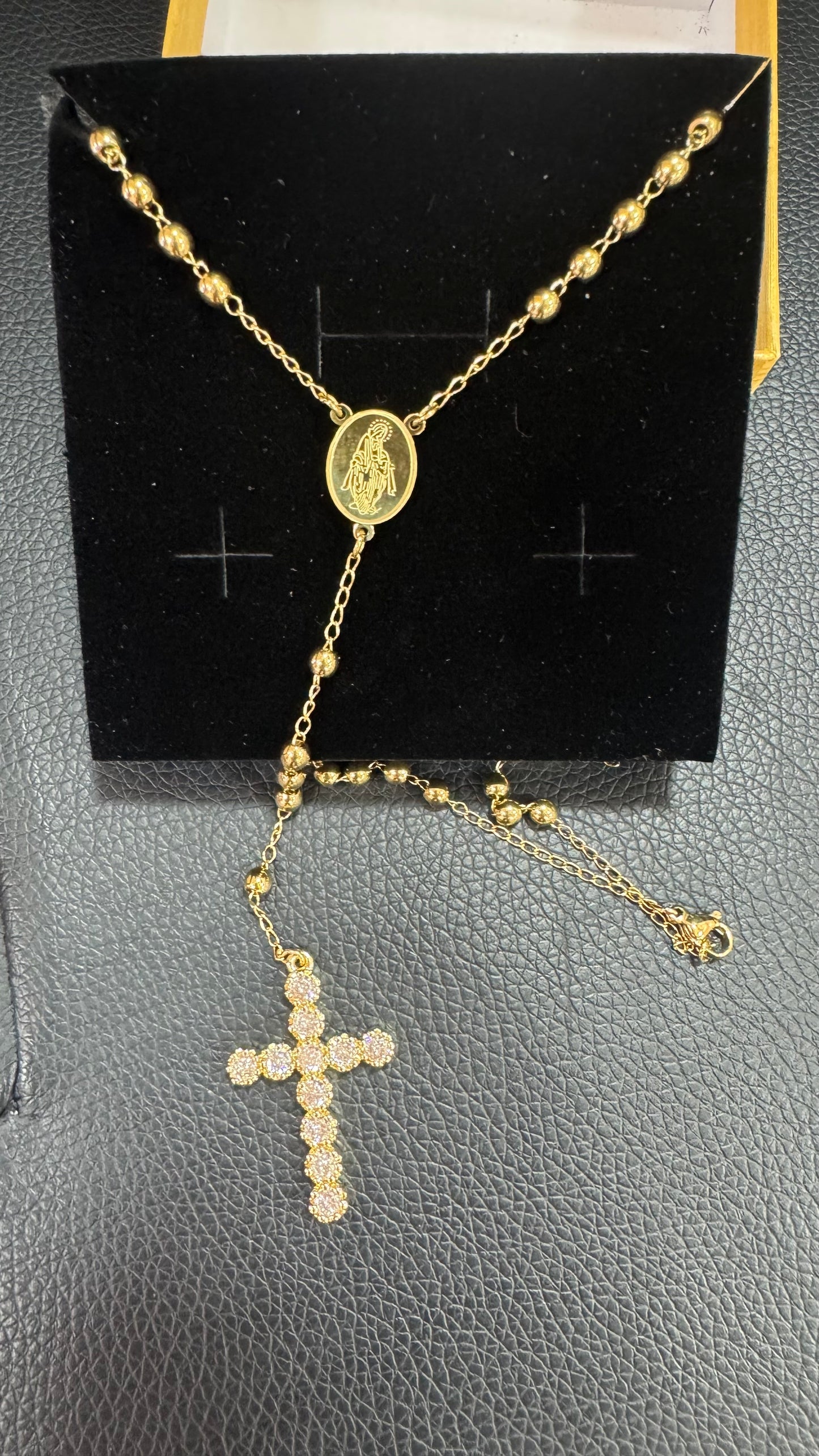 Rosario acciaio oro poccolo*26