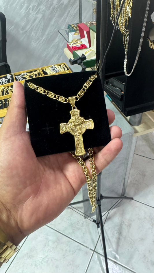 Combo kit croce acciaio oro *138