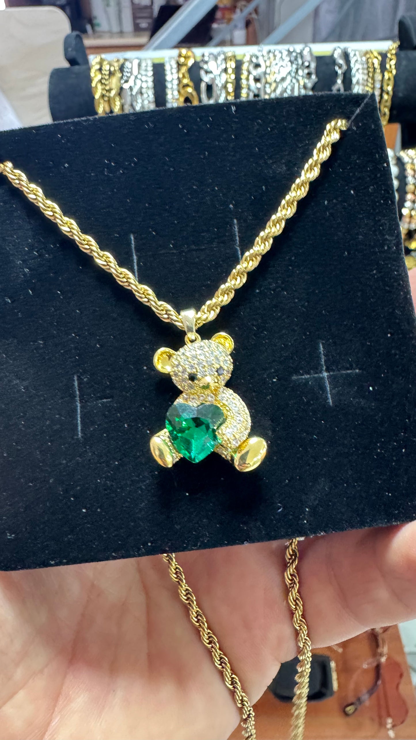 Collana con teddy oro acciaio *69