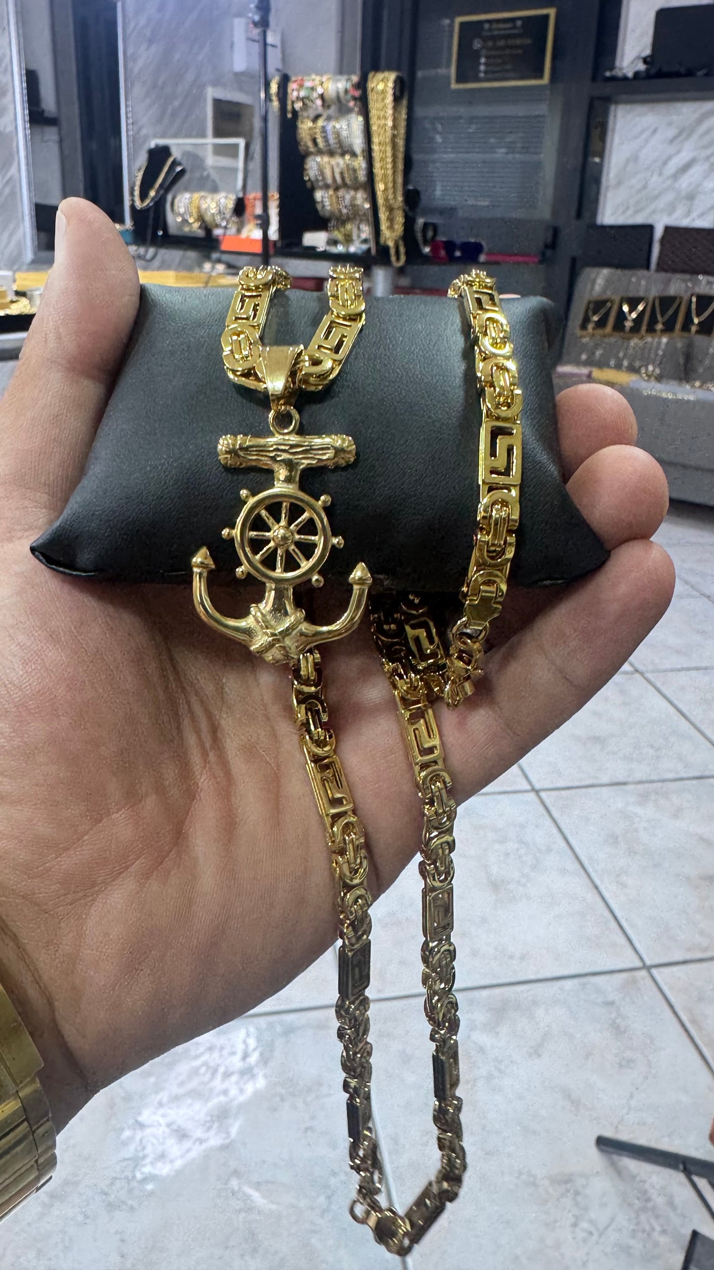 Combo Kit ancora greca acciaio oro *259