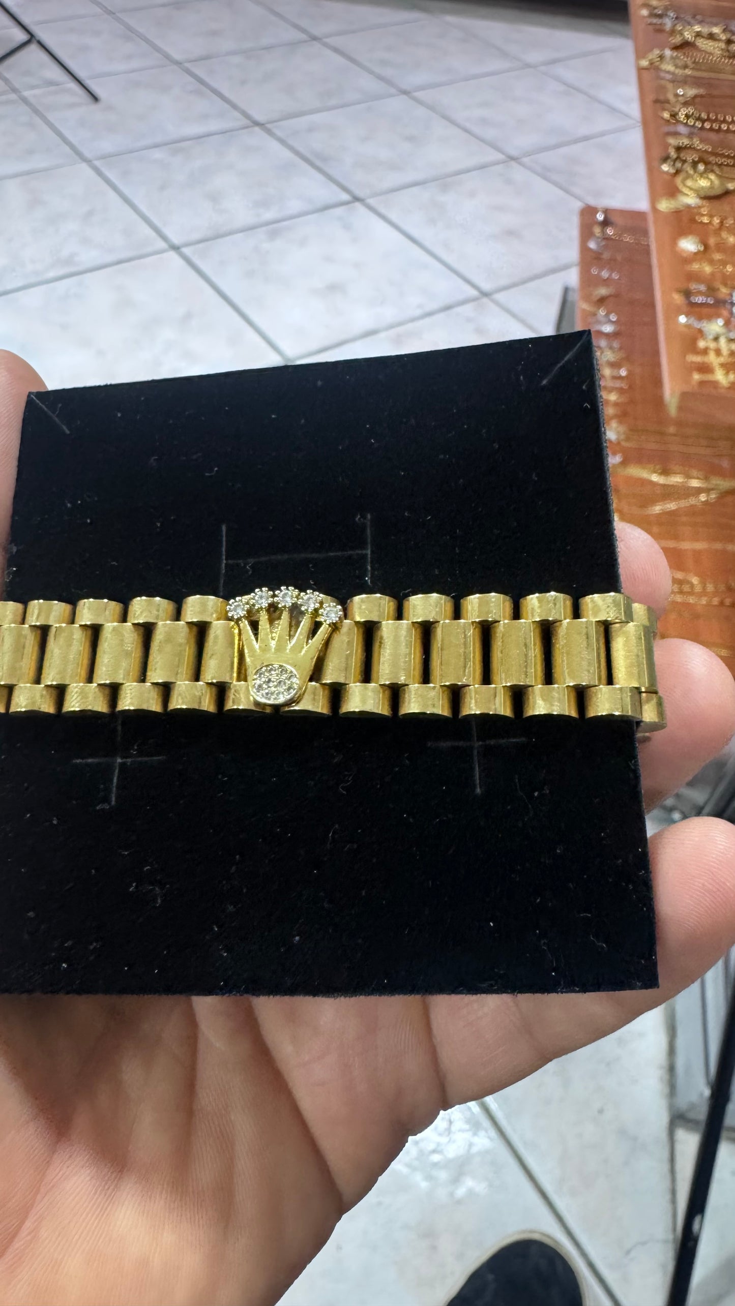 Bracciale president medusa acciaio oro*52