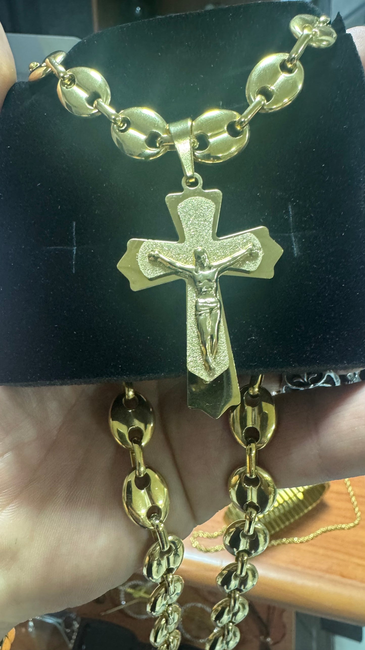 Combo Kit acciaio oro croce *110