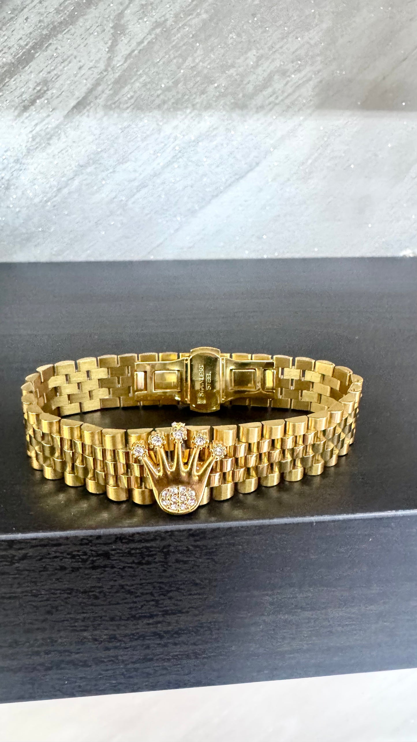 Bracciale modello giubileo 18 mm acciaio oro *64